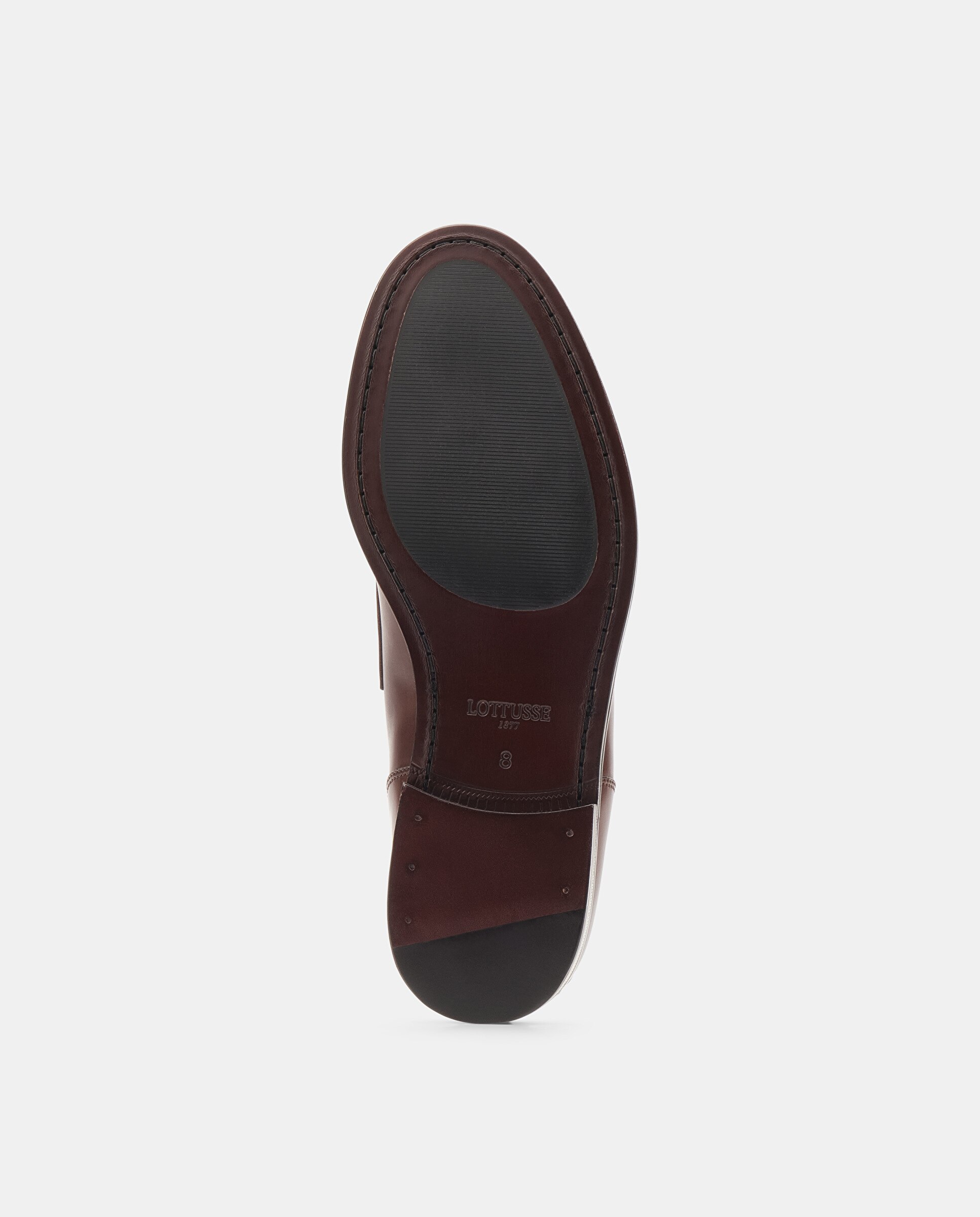 Mocasines de hombre en piel con acabado brillante y adorno de antifaz - Lottusse - Marrón Marrón-5