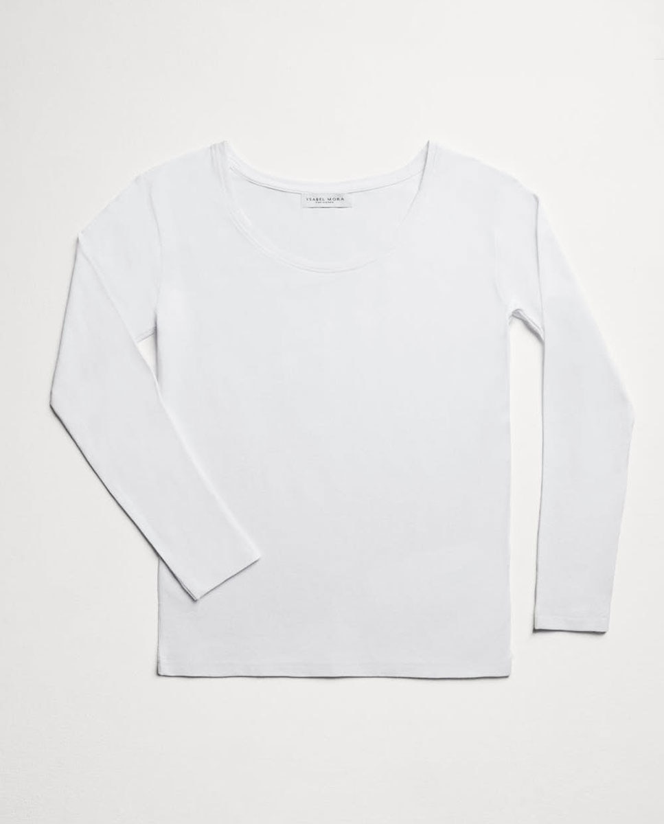 Camiseta interior manga larga algodón - Ysabel Mora - Blanco Blanco-3