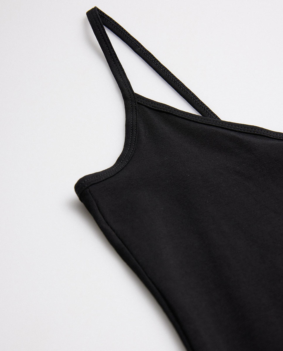 Camiseta interior tirante fino algodón - Ysabel Mora - Negro Negro-4