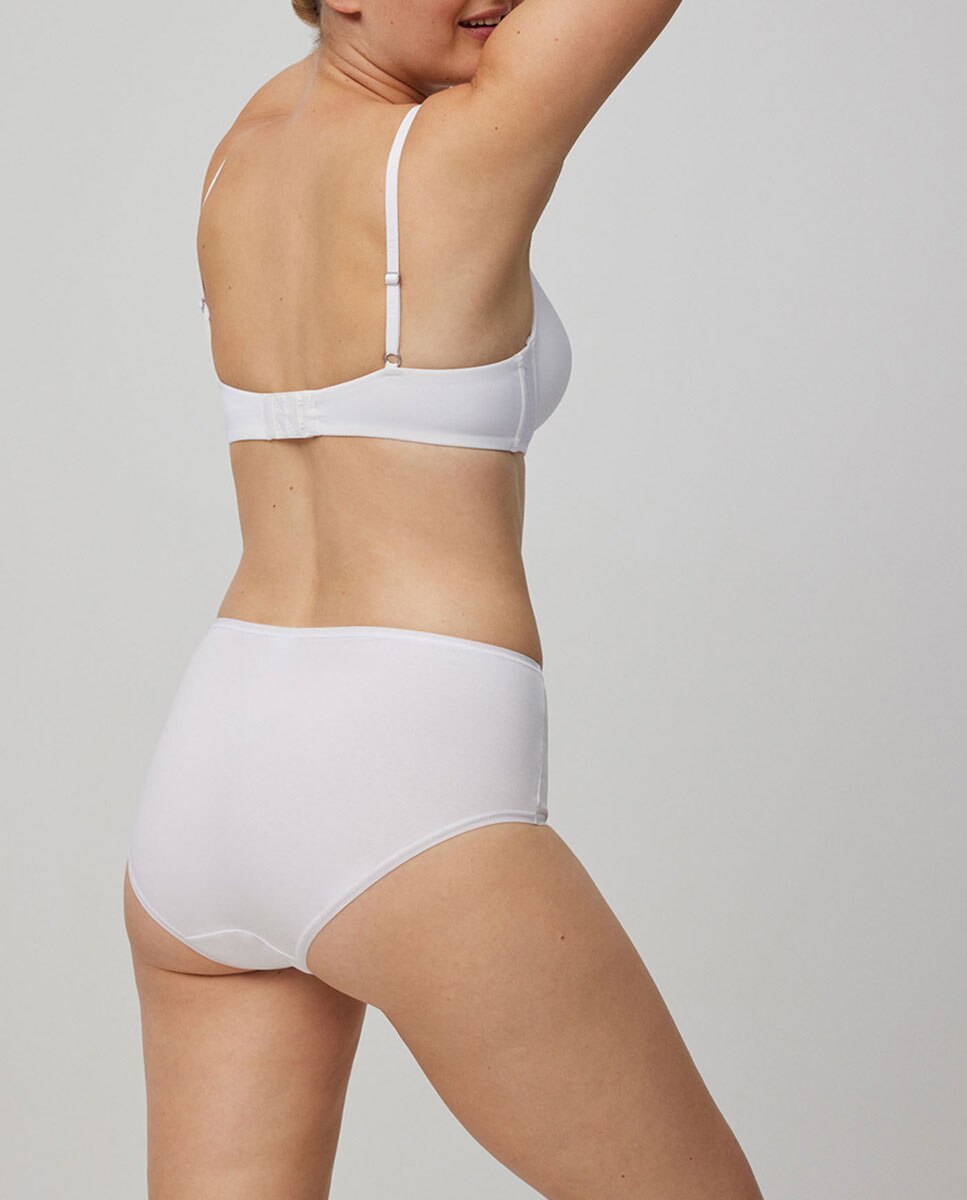 Imagen 2 de Pack de 2 bragas altas básicas algodón - Ysabel Mora - Blanco Blanco