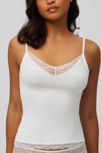 Imagen 0 de Camiseta interior de mujer de tirantes con detalle de encaje