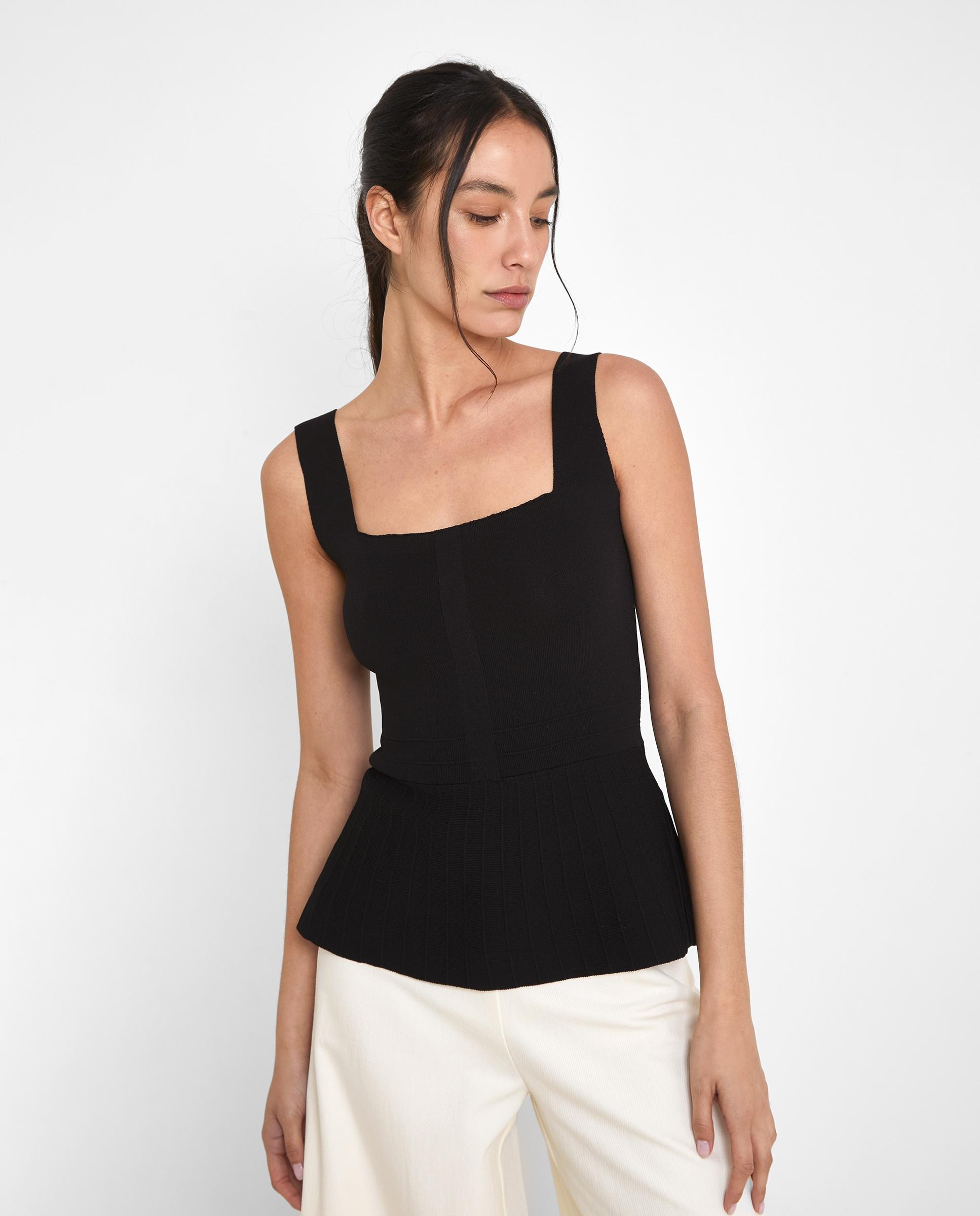 Top de mujer de punto peplum - Trucco - Negro Negro-1
