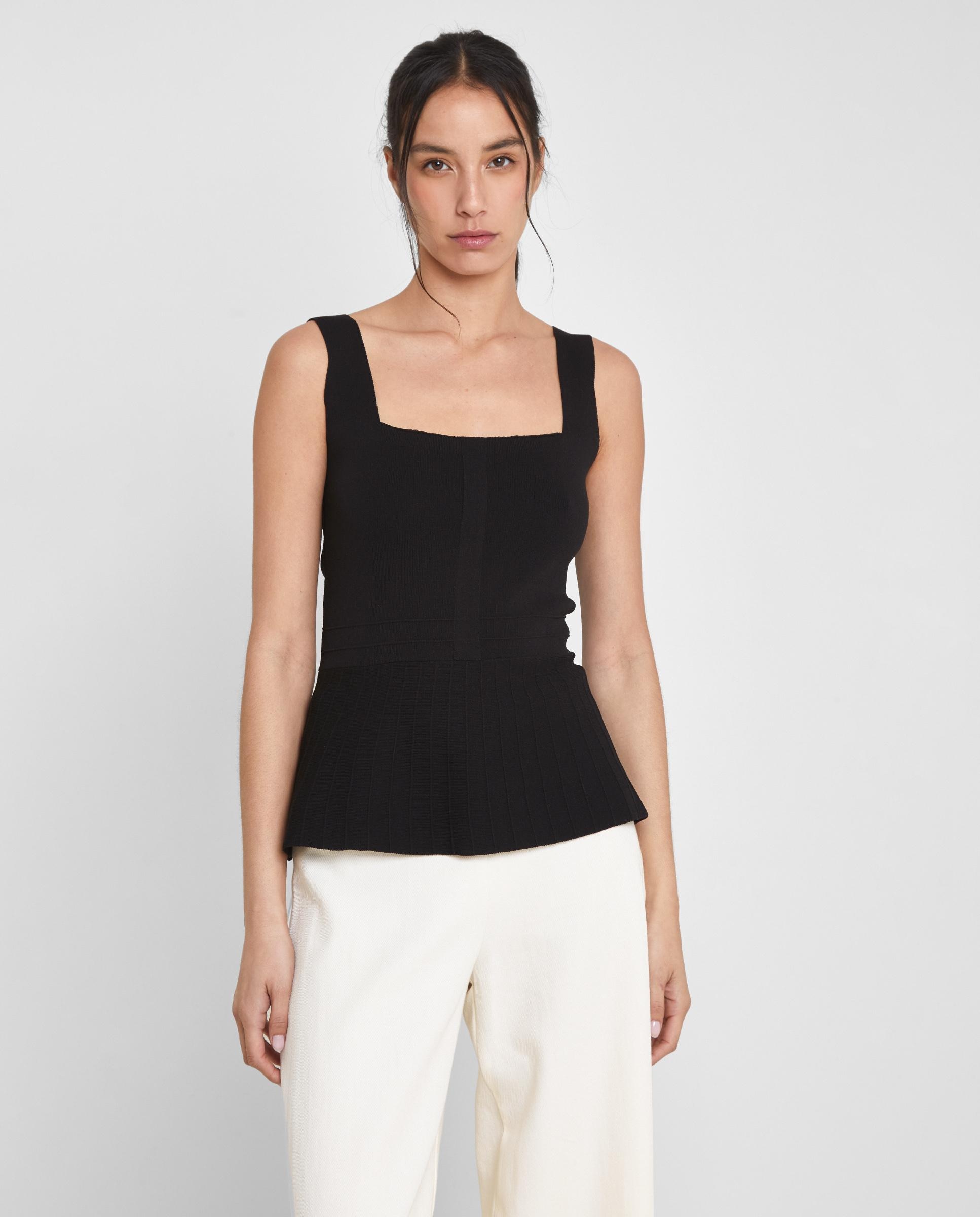 Top de mujer de punto peplum - Trucco - Negro Negro-4