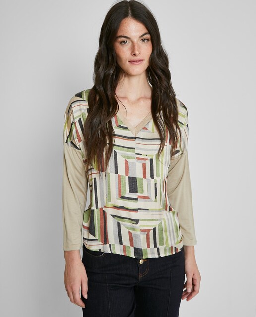 Imagen 0 de Camiseta de mujer de manga larga con estampado abstracto