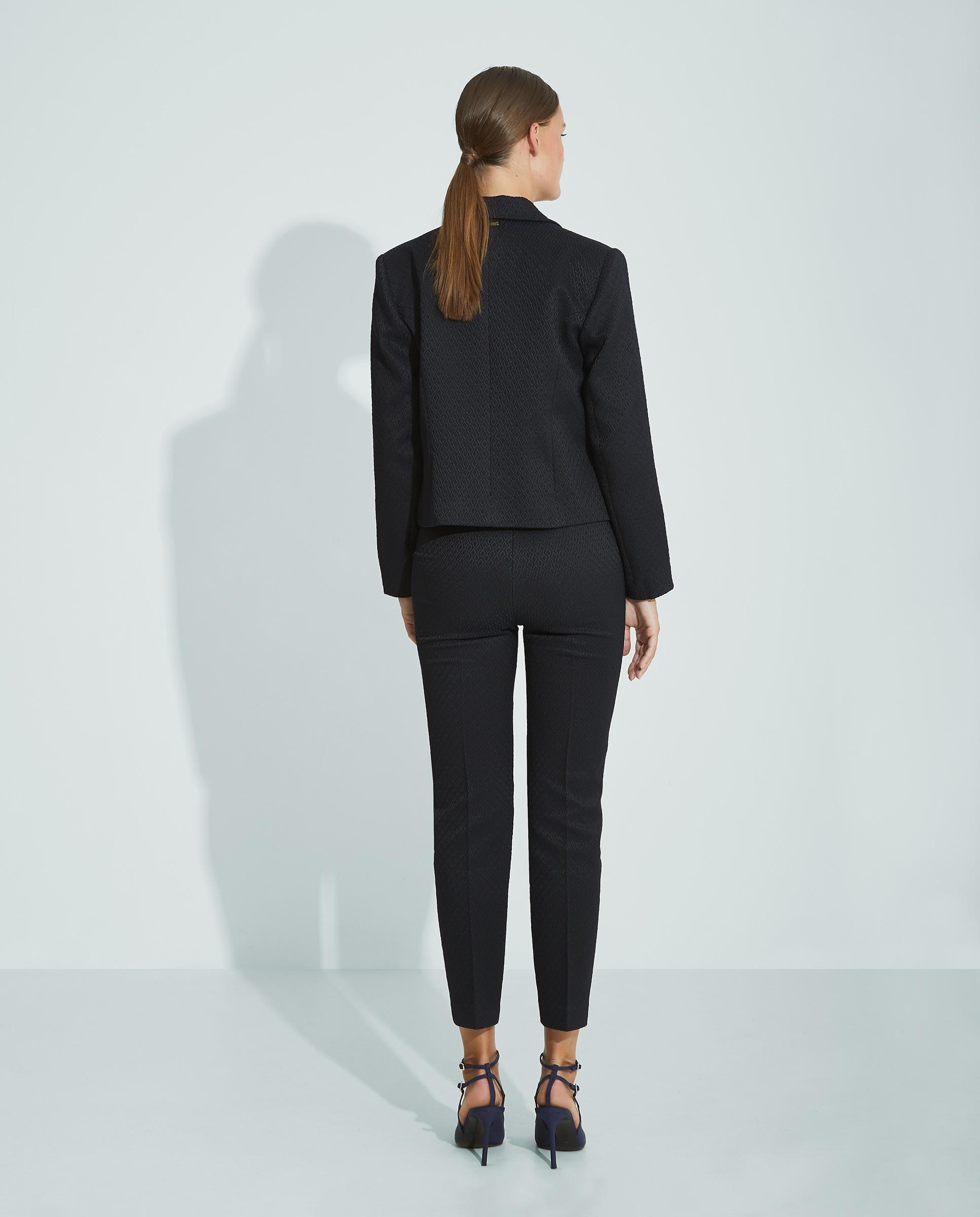 Pantalones de mujer pitillo con nervio central - Trucco - Negro Negro-2
