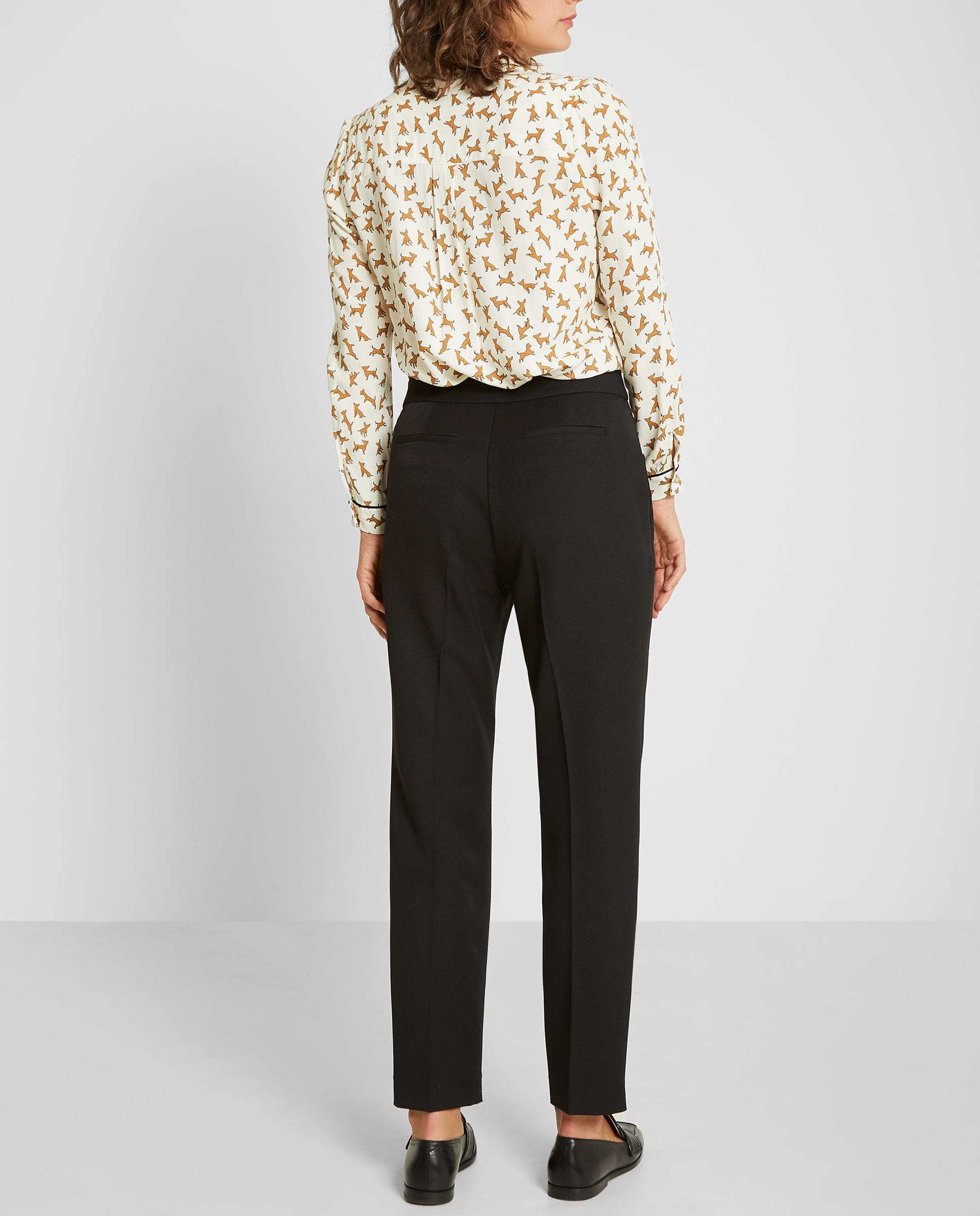 Pantalones de mujer rectos con nervio central - Trucco - Negro Negro-2