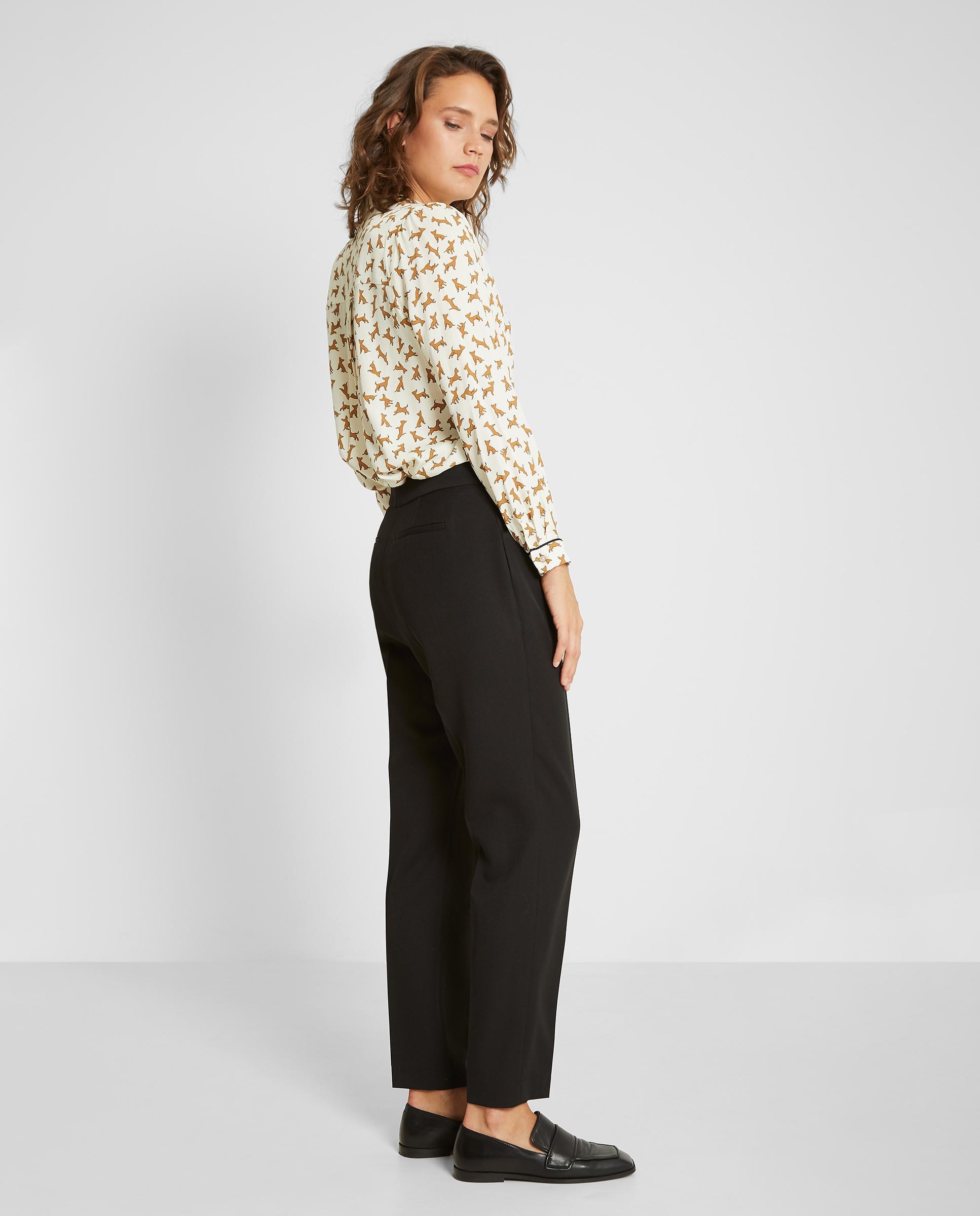 Pantalones de mujer rectos con nervio central - Trucco - Negro Negro-3