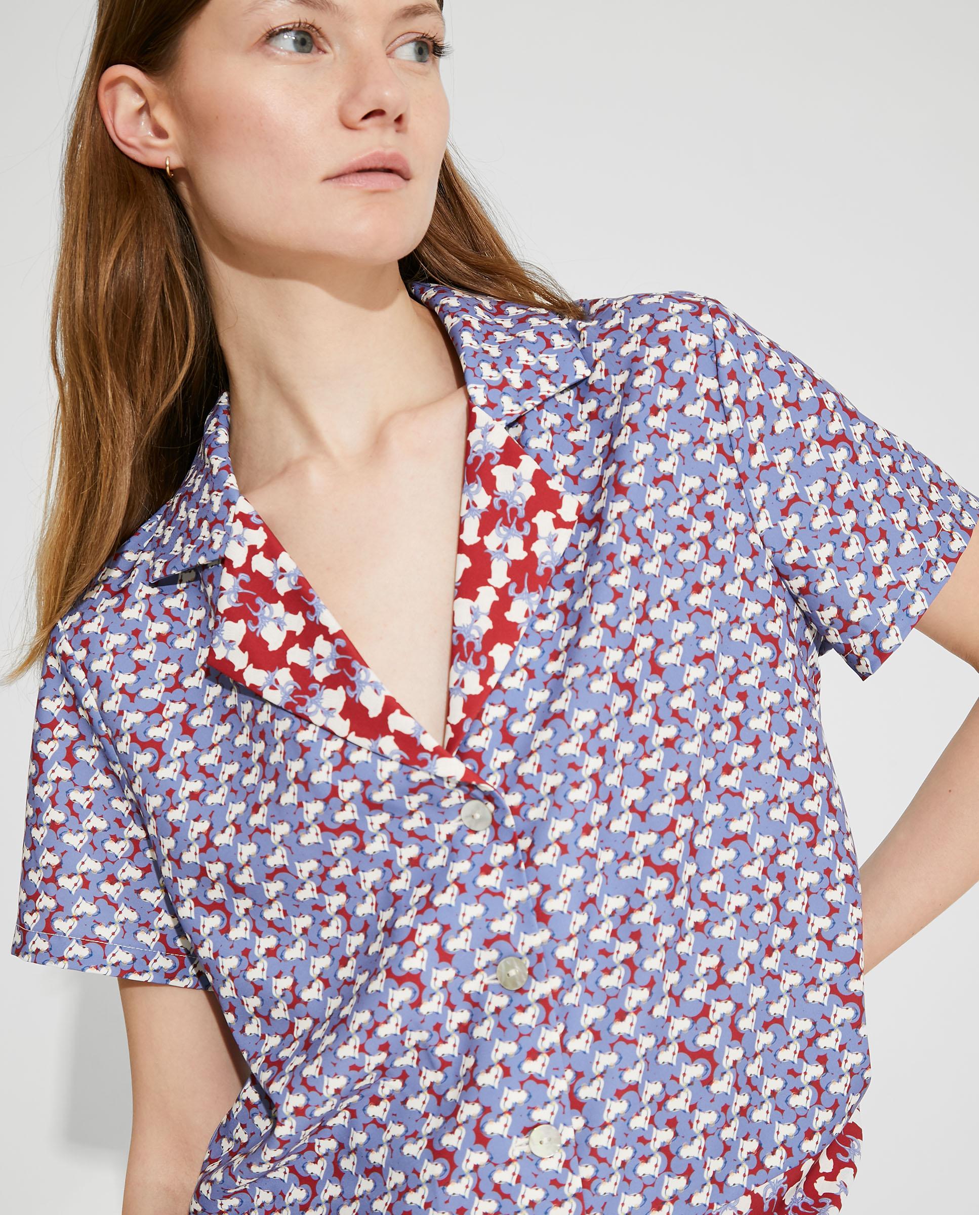 Camisa manga corta estampada mujer sale