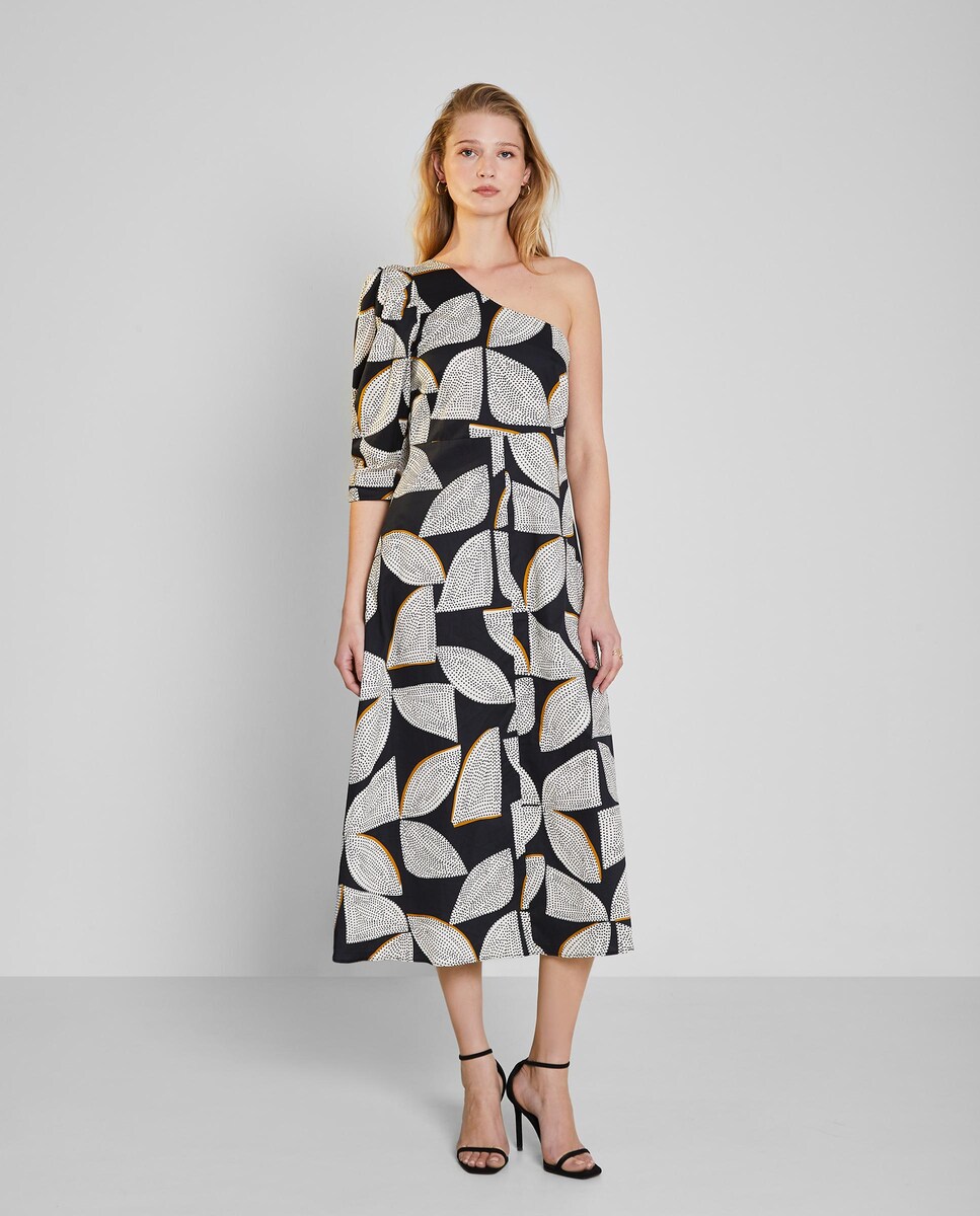 Vestido midi de algodón de una sola manga · Trucco · El Corte Inglés