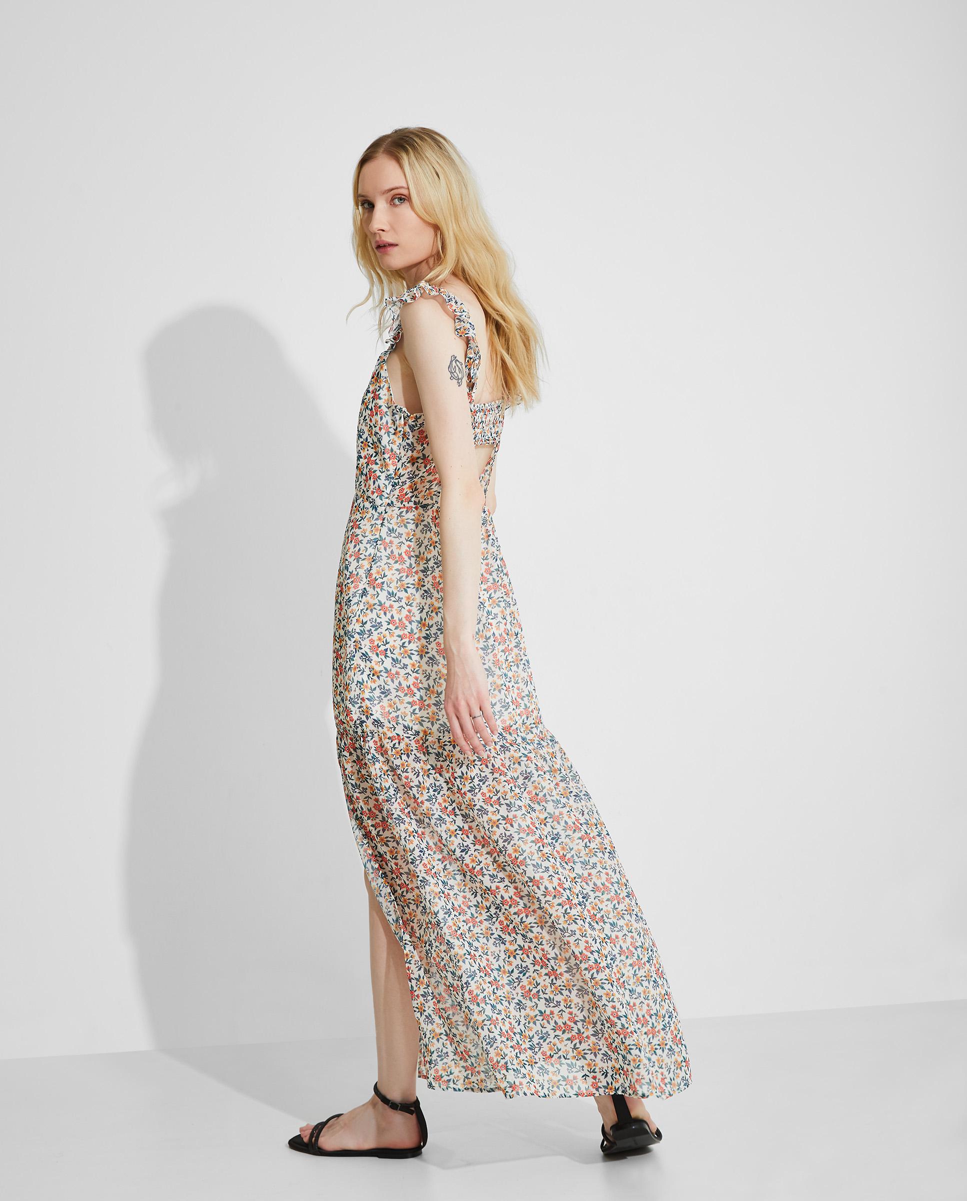 Vestido largo de tirantes con flores - Naëlle - Multicolor Multicolor-4