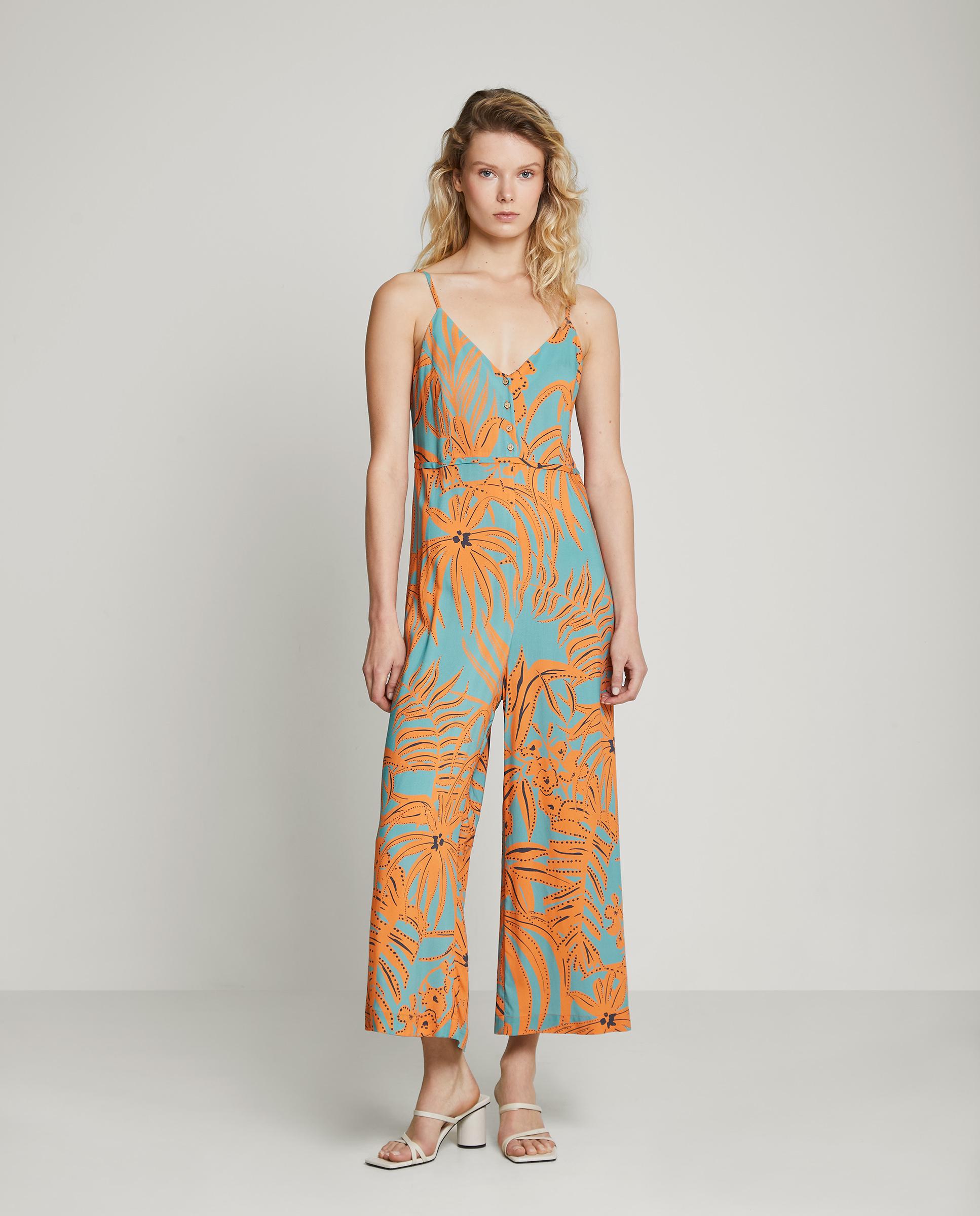 Trucco - Mono de mujer ancho de tirantes estampado.