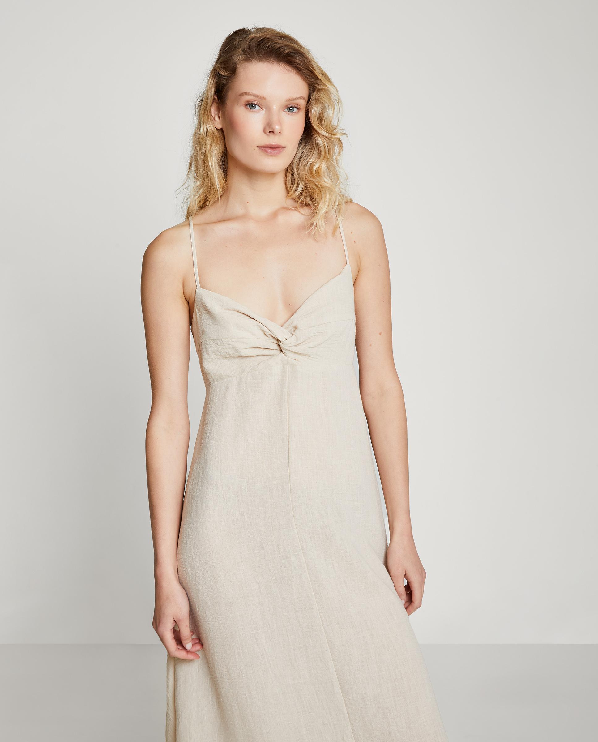 Vestido midi con escote sirena - Trucco - Beige Beige-3