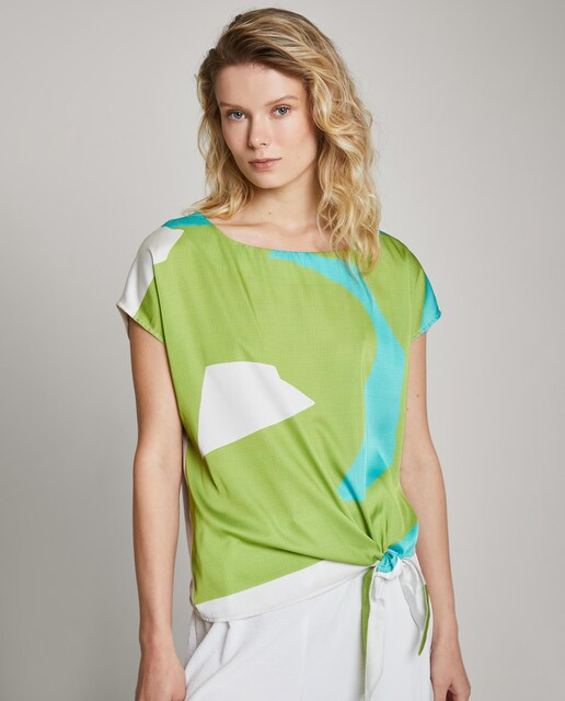 Imagen 0 de Camiseta de mujer estampada con lazo lateral