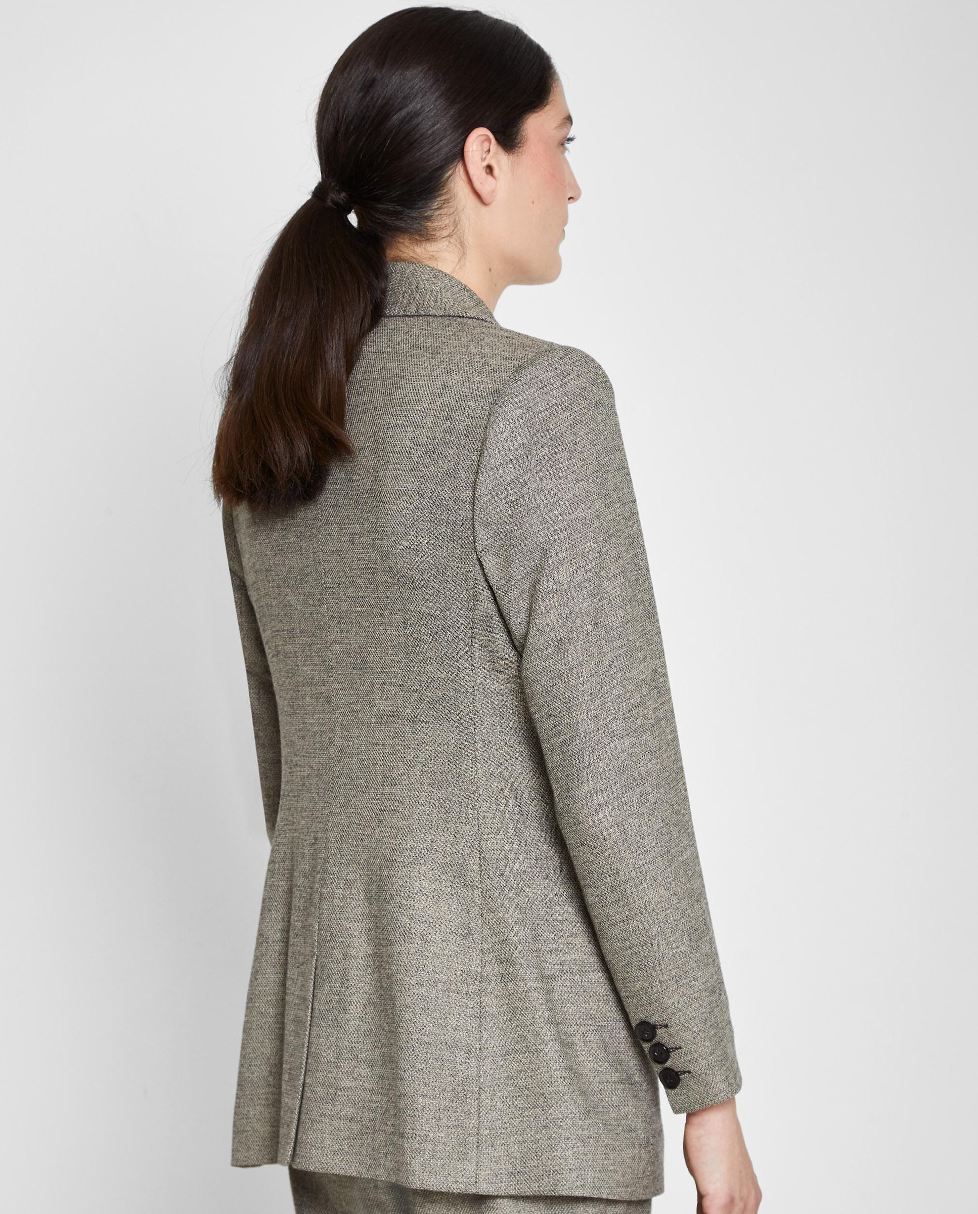 Blazer de mujer entallada en la cintura con cuello solapa - Trucco - Gris Gris-2