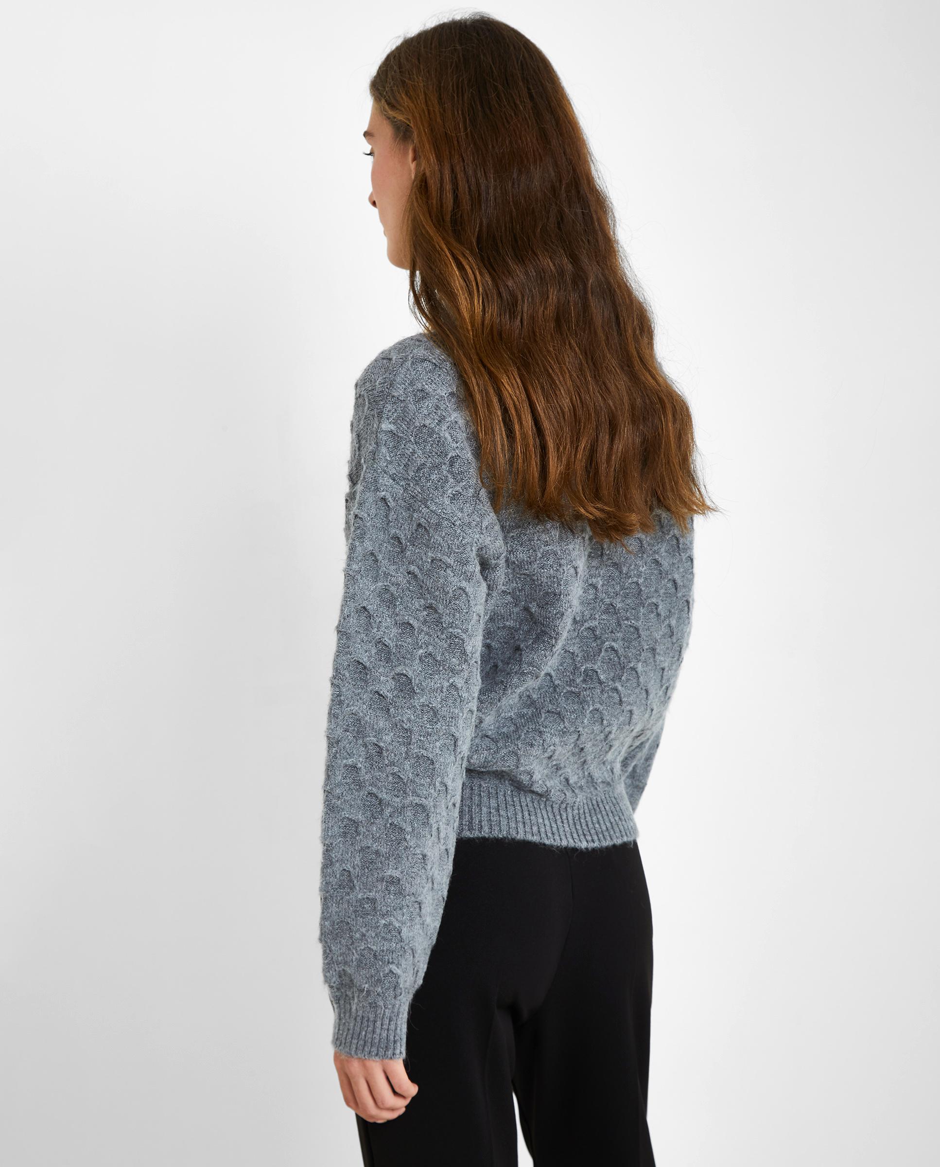 Jersey de mujer jacquard cuello perkins - Trucco - Gris Gris-2