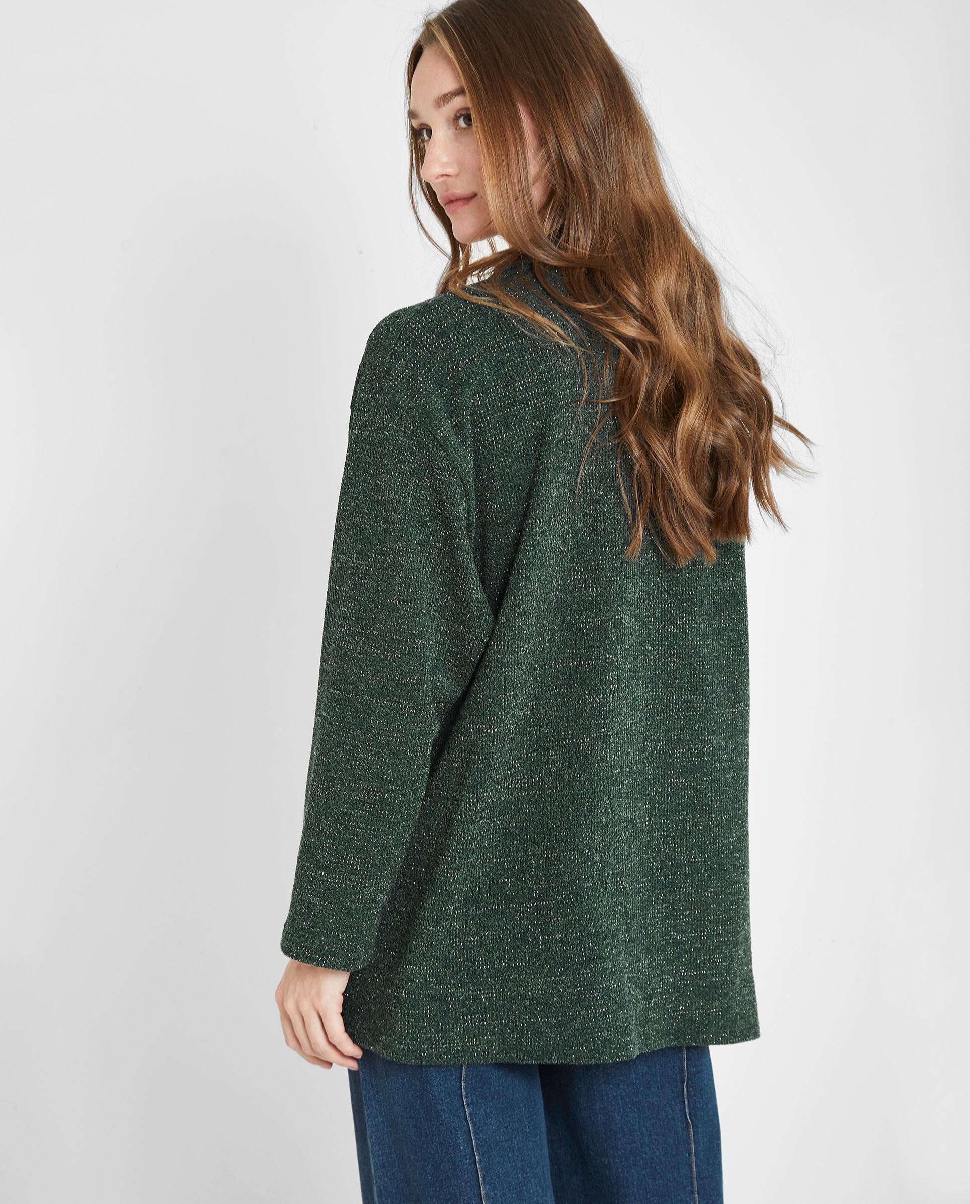 Cárdigan de mujer de punto sin cierre - Trucco - Verde oscuro Verde oscuro-2