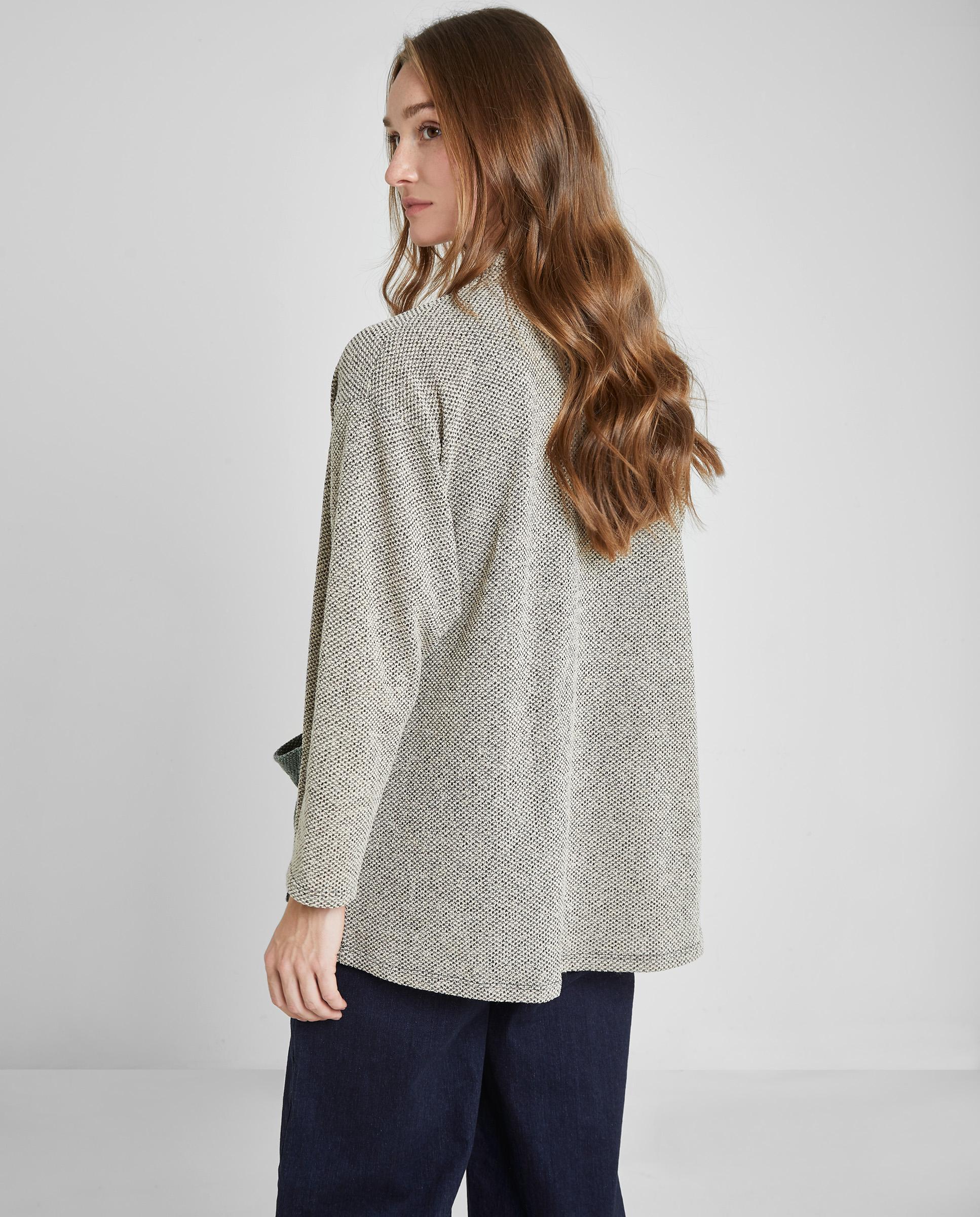 Cárdigan de mujer de corte midi con bolsillos - Trucco - Gris / Verde Gris / Verde-3