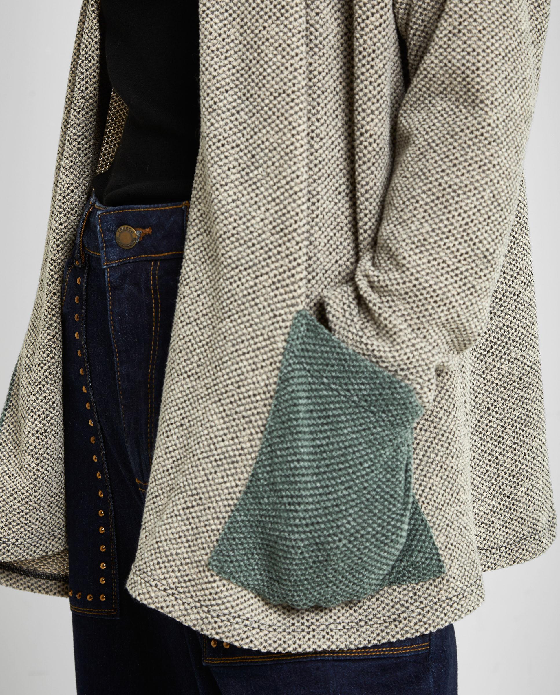 Cárdigan de mujer de corte midi con bolsillos - Trucco - Gris / Verde Gris / Verde-5