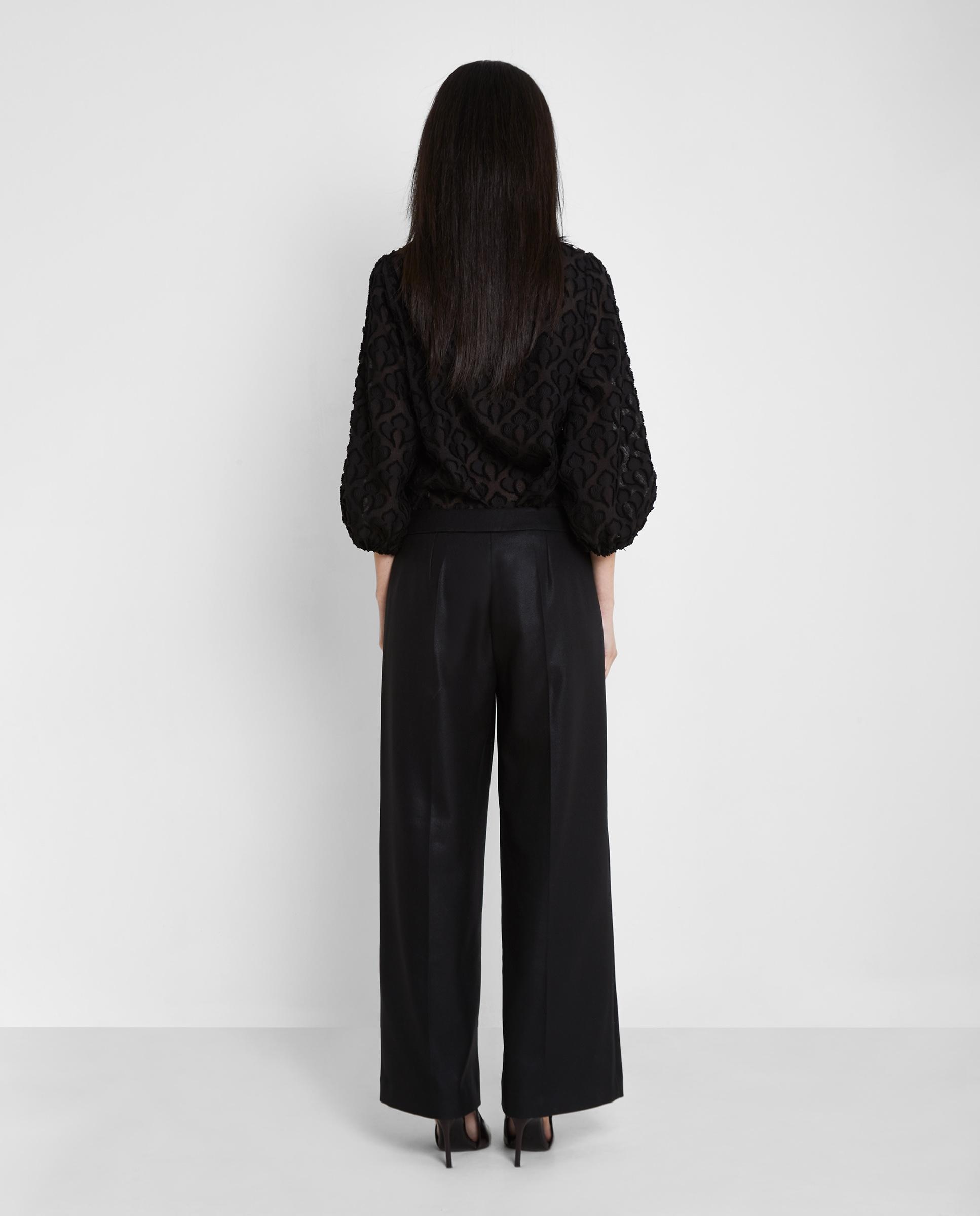 Pantalón de vestir de mujer de corte fluido - Trucco - Negro Negro-2