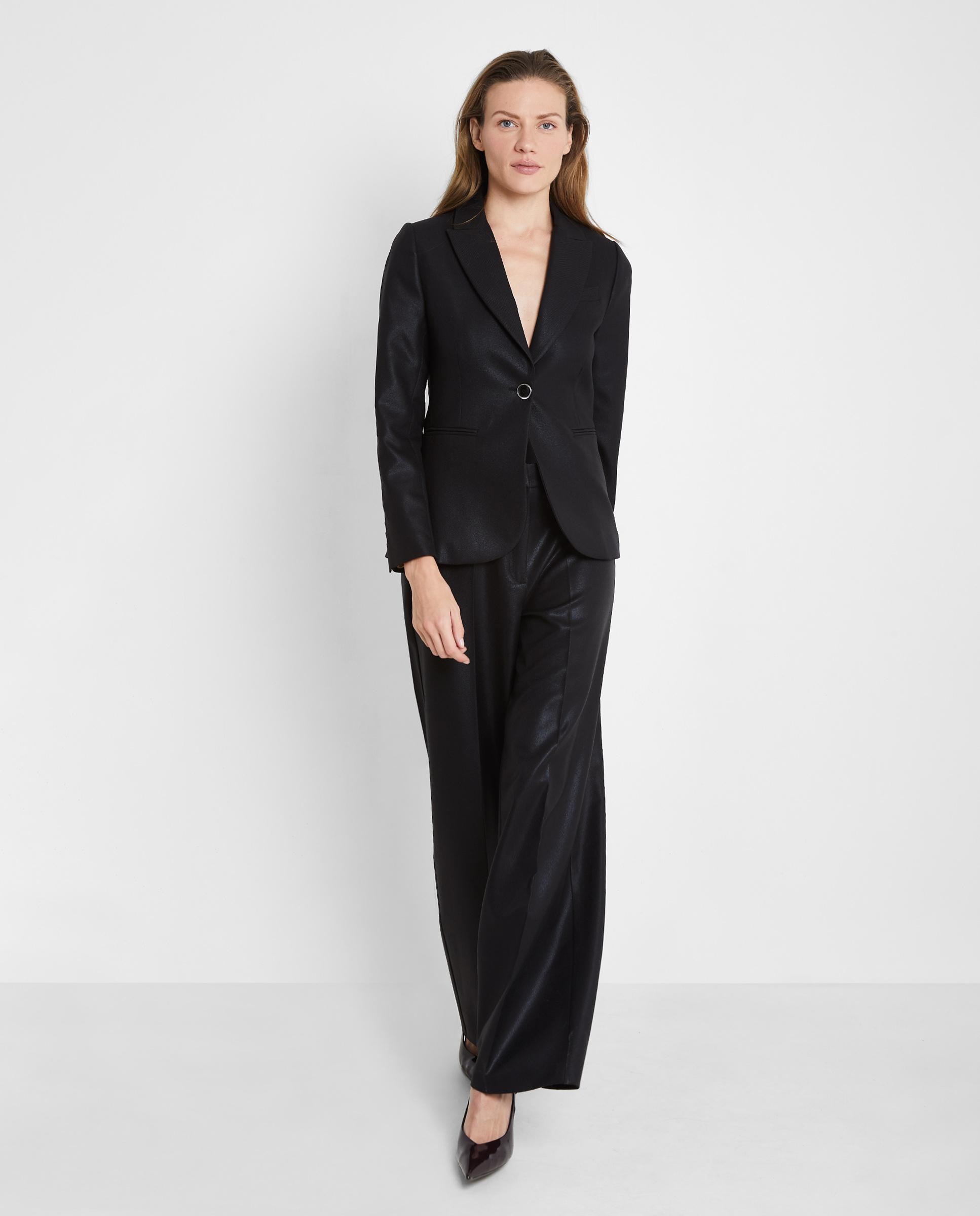 Pantalón de vestir de mujer de corte fluido - Trucco - Negro Negro-5