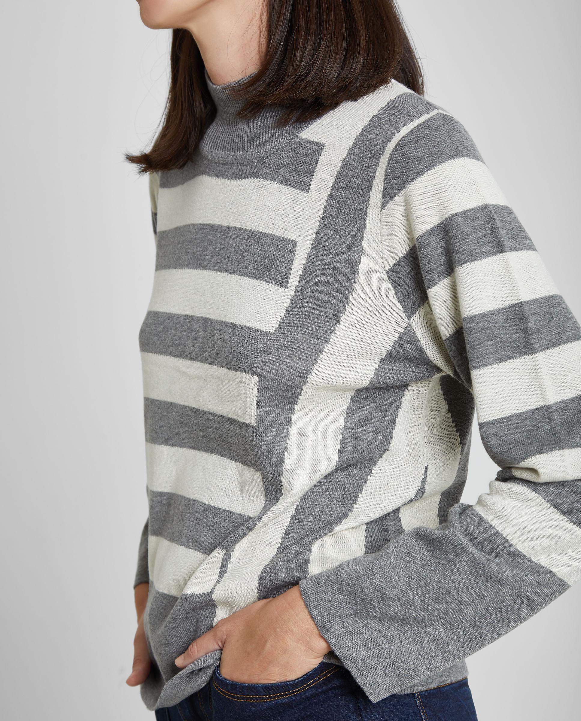 Jersey de mujer fluido con cuello perkins - Trucco - Gris Gris-6