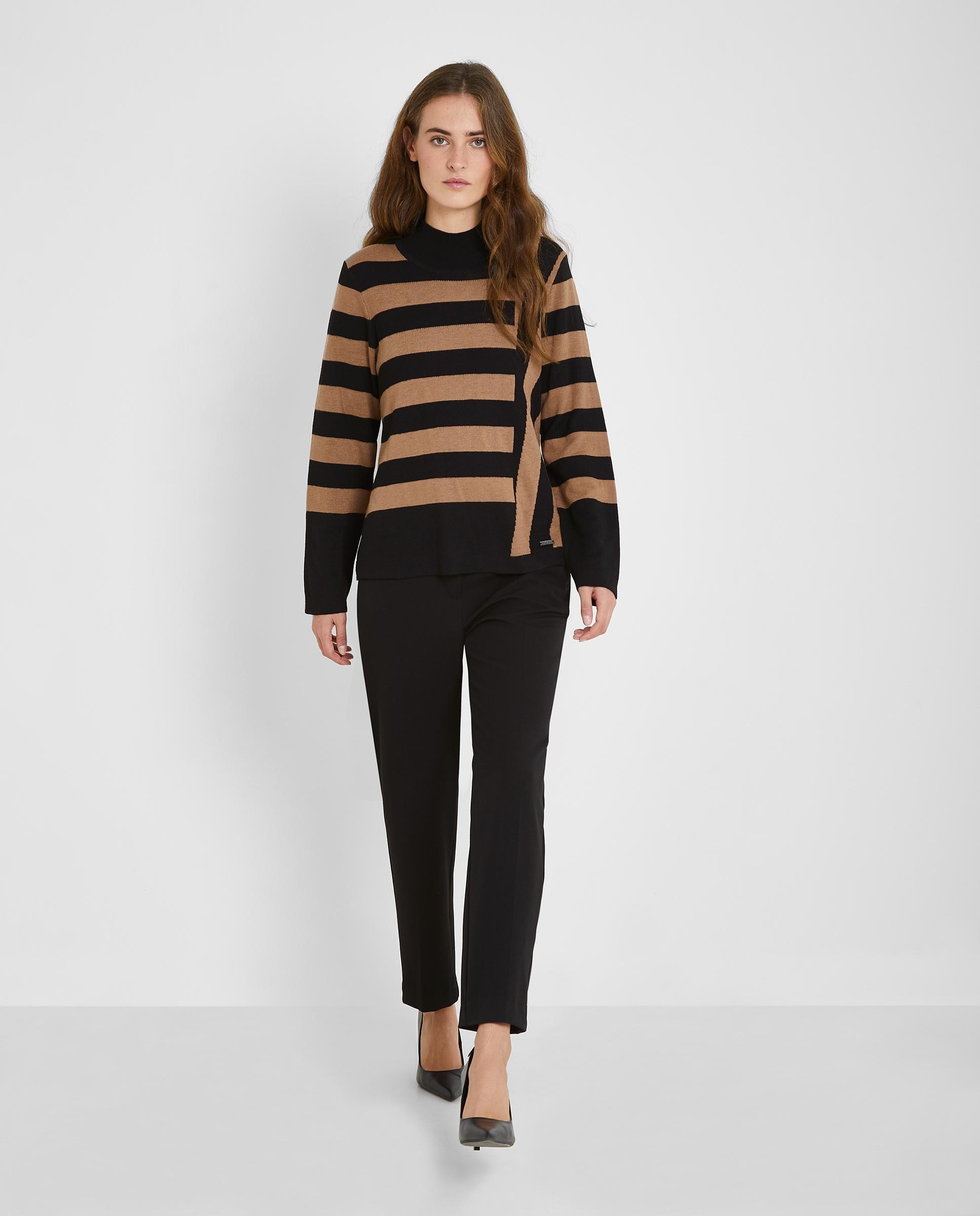 Jersey de mujer estilo oversize con cuello perkins - Trucco - Negro Negro-1