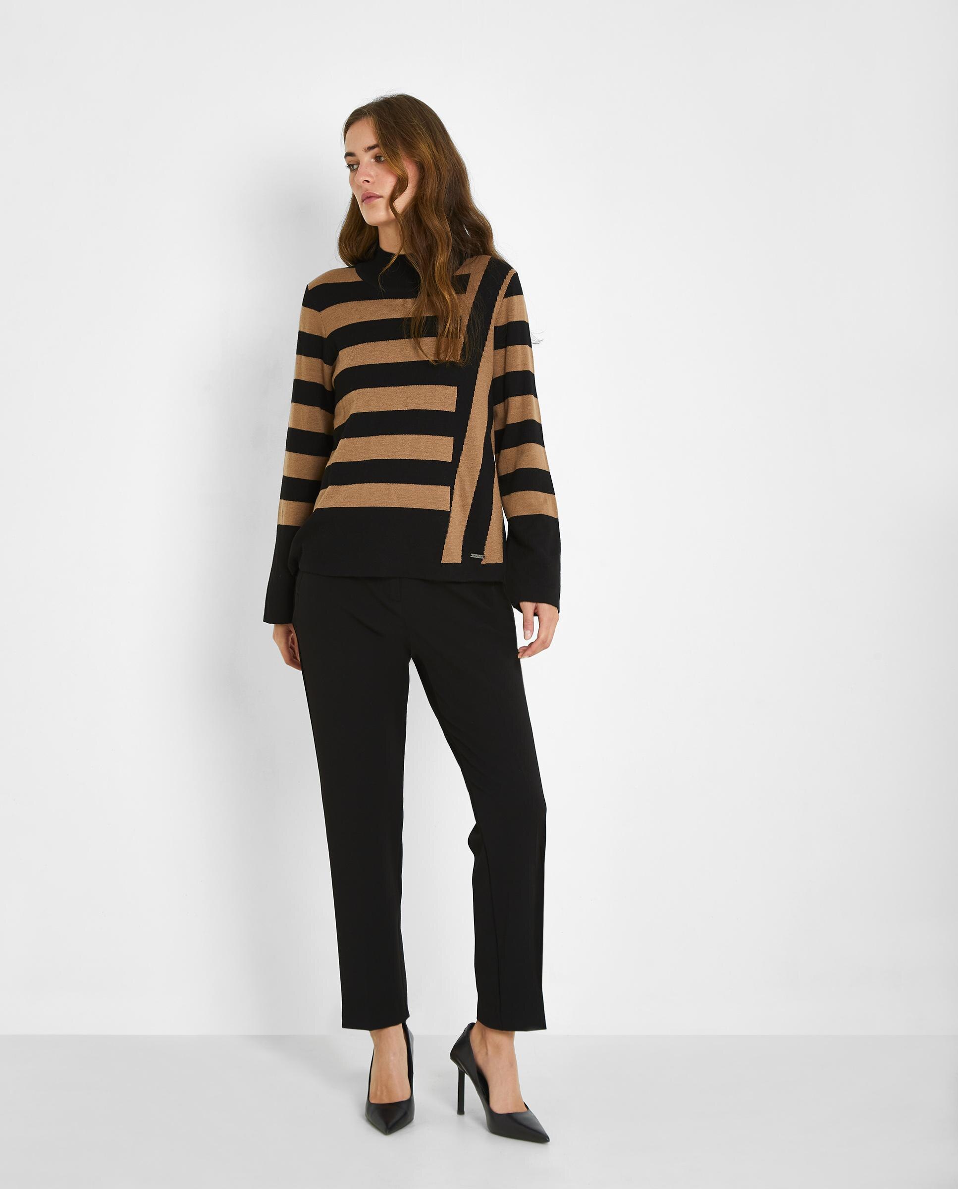 Jersey de mujer estilo oversize con cuello perkins - Trucco - Negro Negro-3