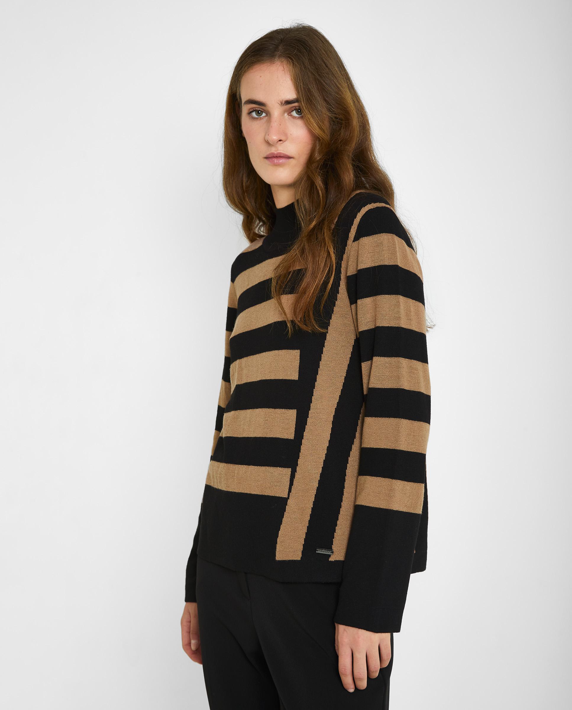 Jersey de mujer estilo oversize con cuello perkins - Trucco - Negro Negro-5