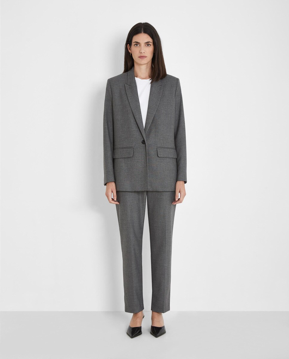 Pantalón de vestir de mujer de corte recto y bolsillos laterales