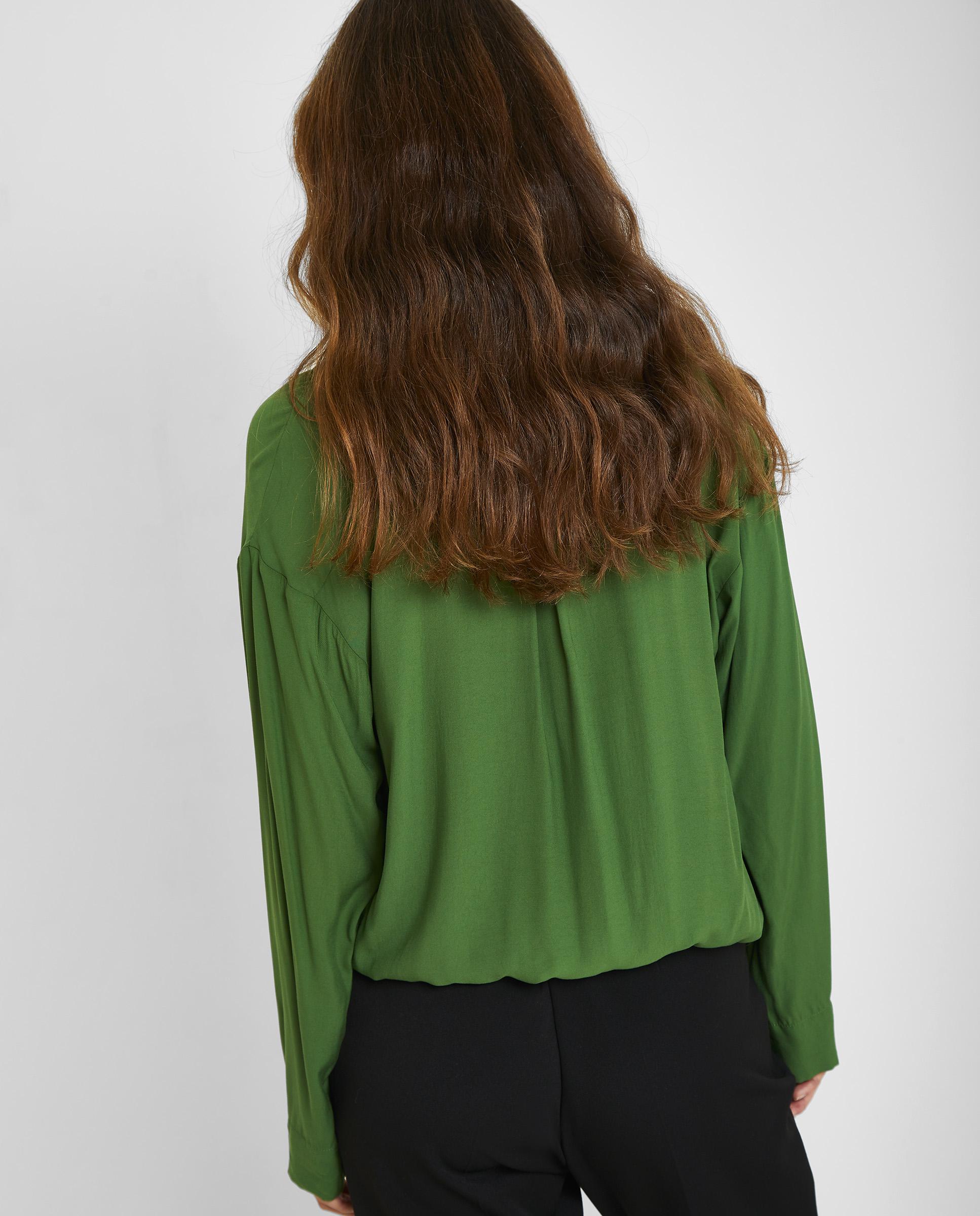 Blusa de mujer fluida con escote en V - Trucco - Verde Verde-2
