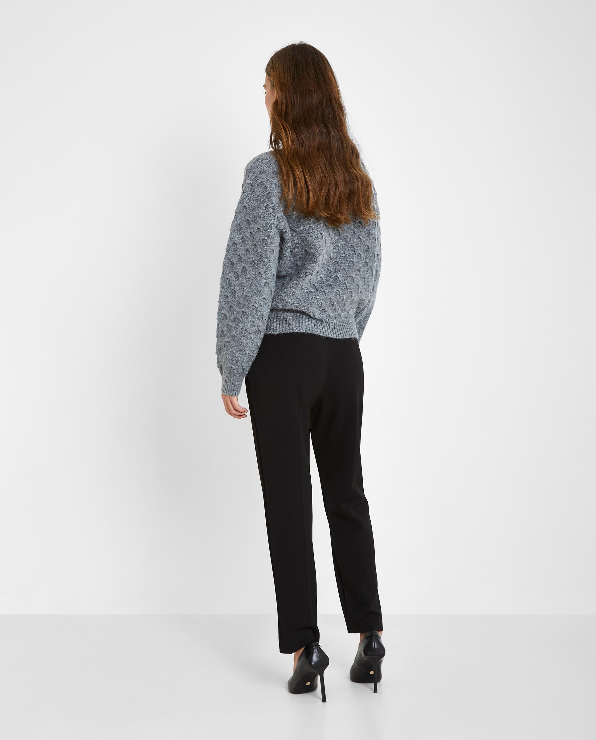 Pantalón recto de mujer con falsos bolsillos laterales - Trucco - Negro Negro-2
