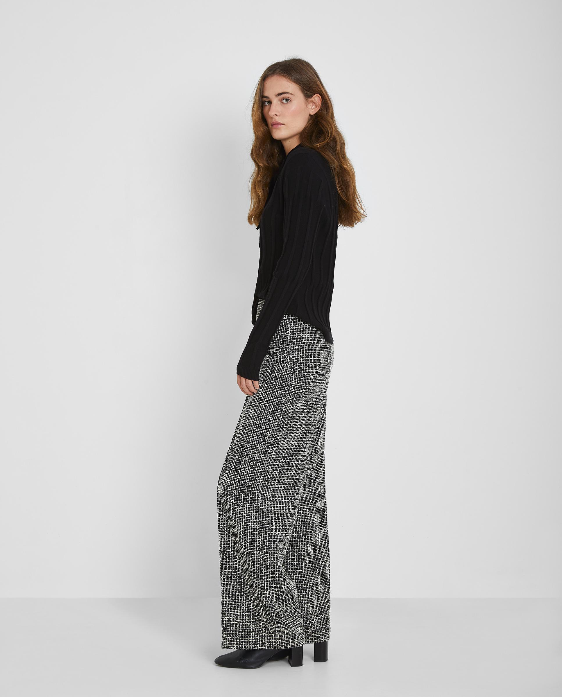 Pantalones anchos de mujer Tweed - Trucco - Gris Gris-3