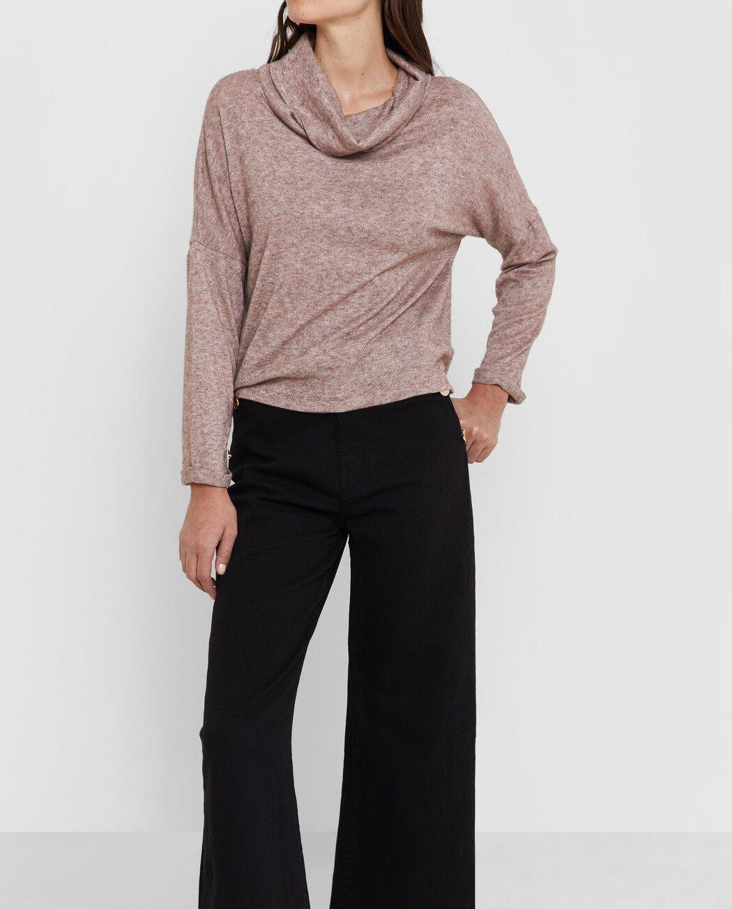 Camiseta de mujer de punto con cuello vuelto - Trucco - Topo Topo-4