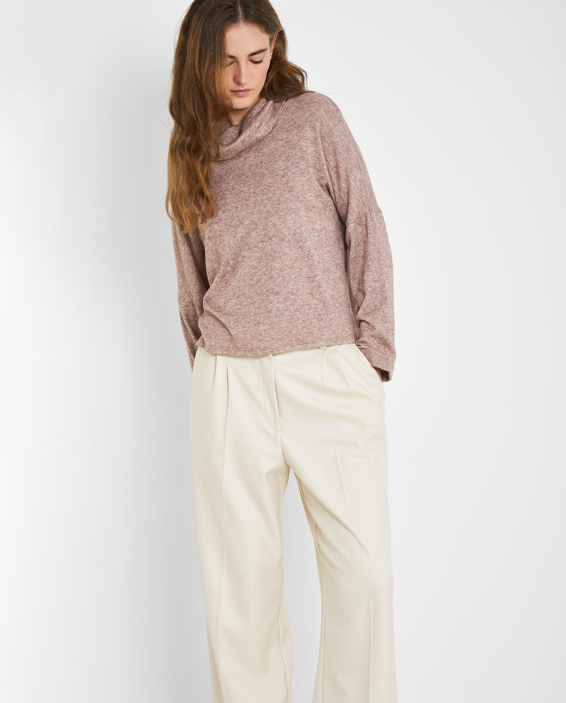 Camiseta de mujer de punto con cuello vuelto - Trucco - Topo Topo-5