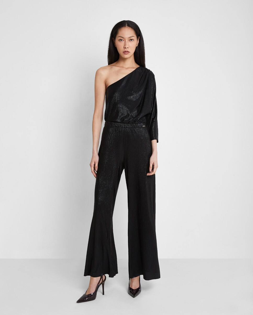 Brillos Pantalon Fluido Pantalones Anchos De Mujer Con Brillos