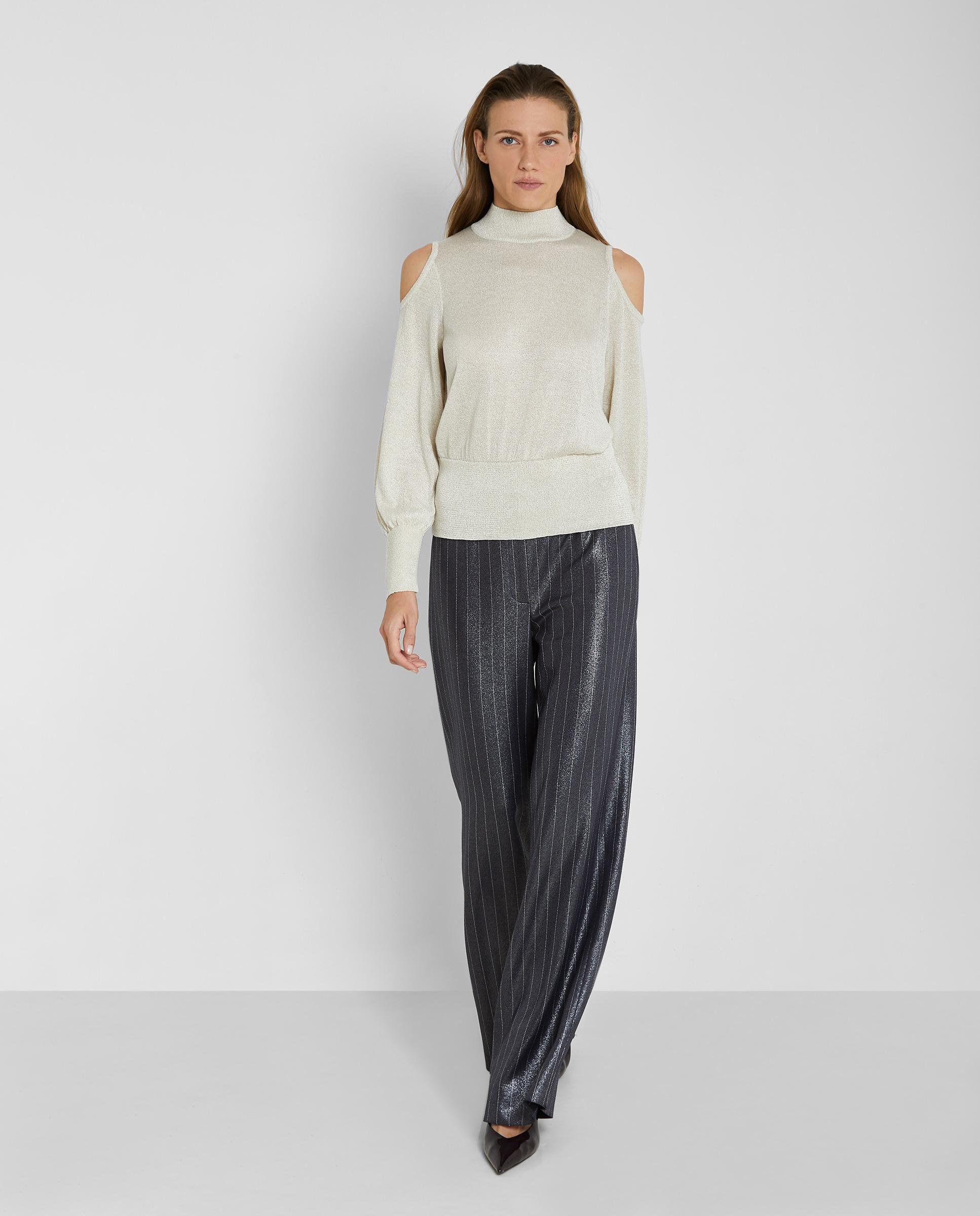 Pantalones anchos de mujer efecto encerado - Trucco - Negro Negro-1