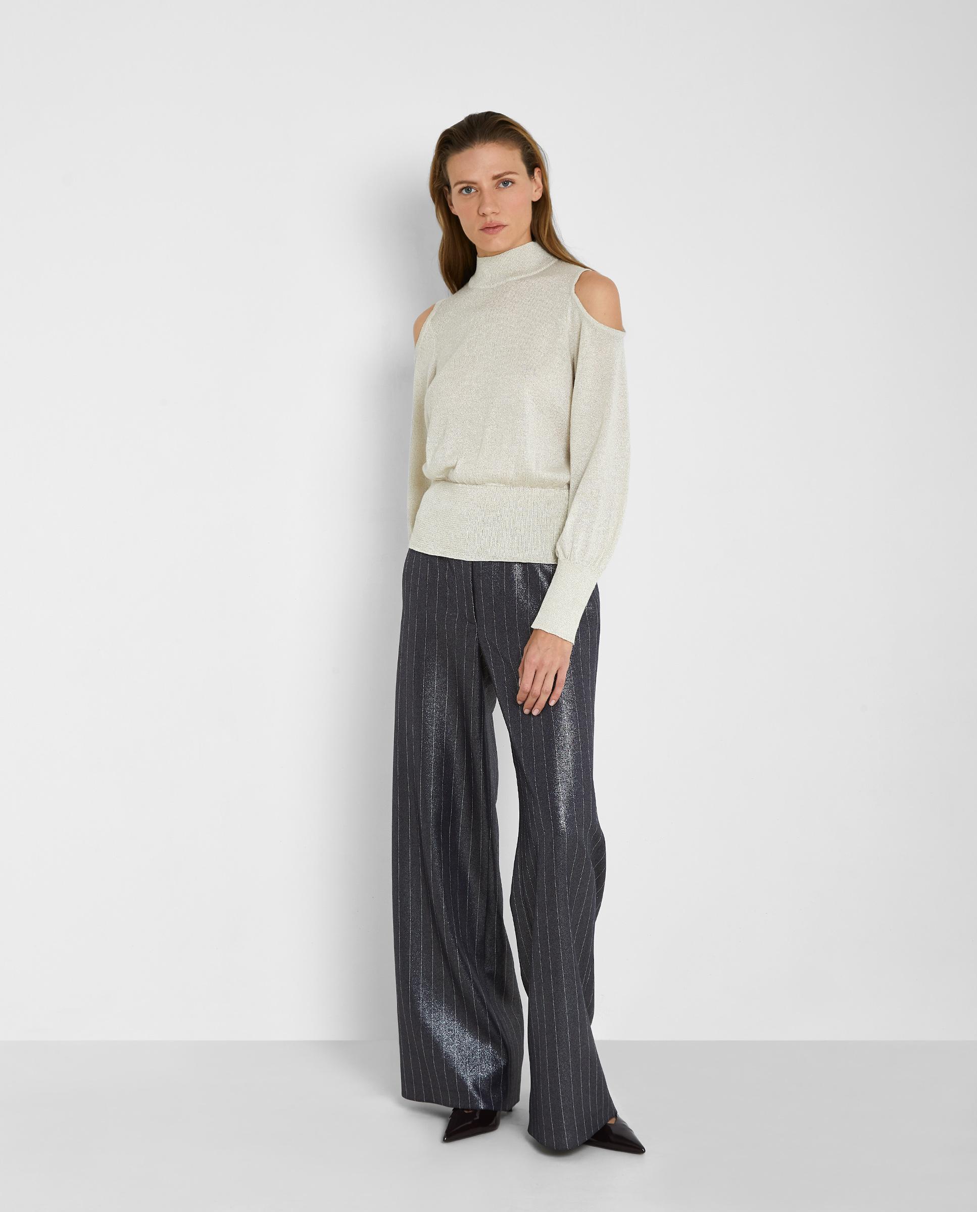 Pantalones anchos de mujer efecto encerado - Trucco - Negro Negro-3