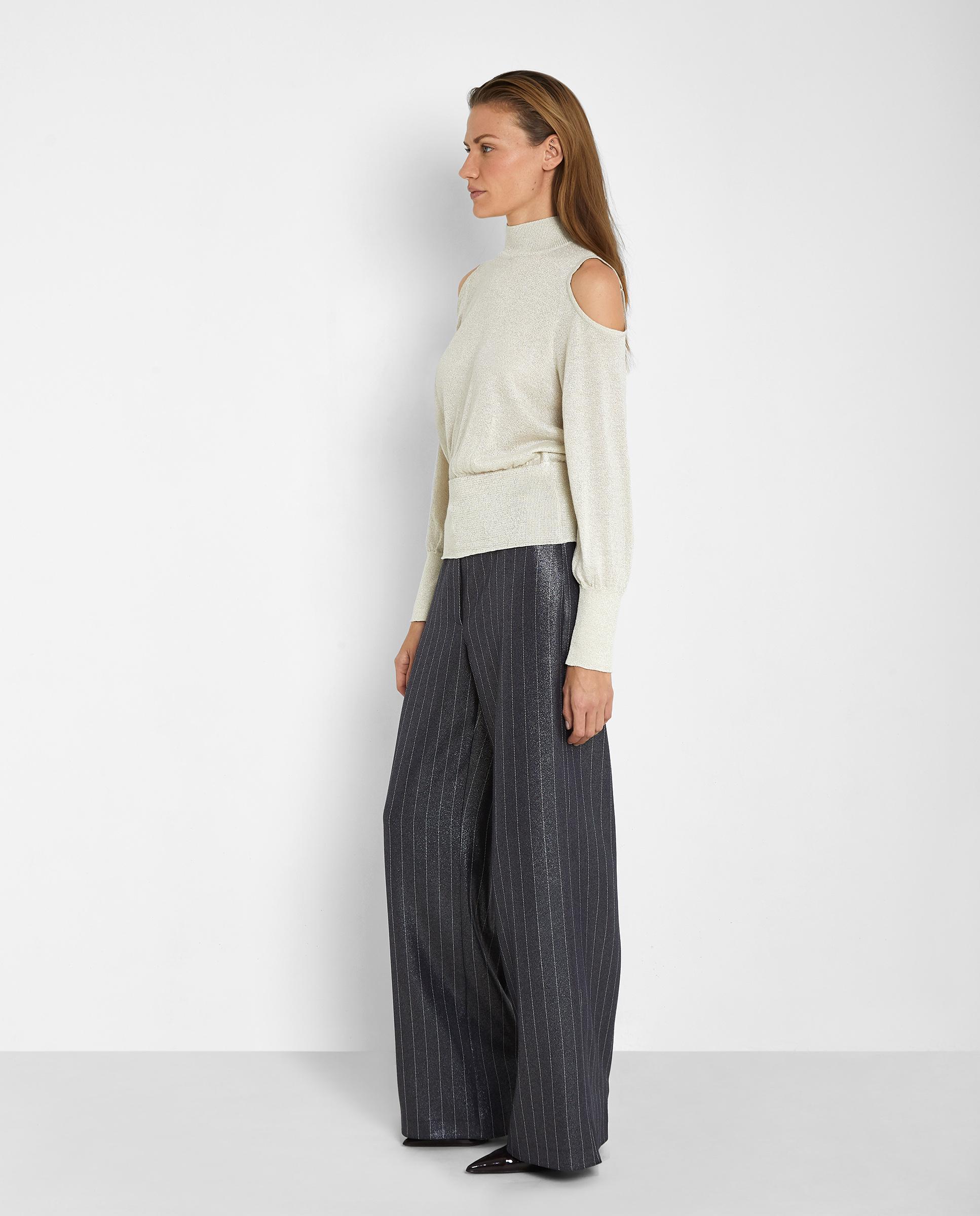 Pantalones anchos de mujer efecto encerado - Trucco - Negro Negro-4