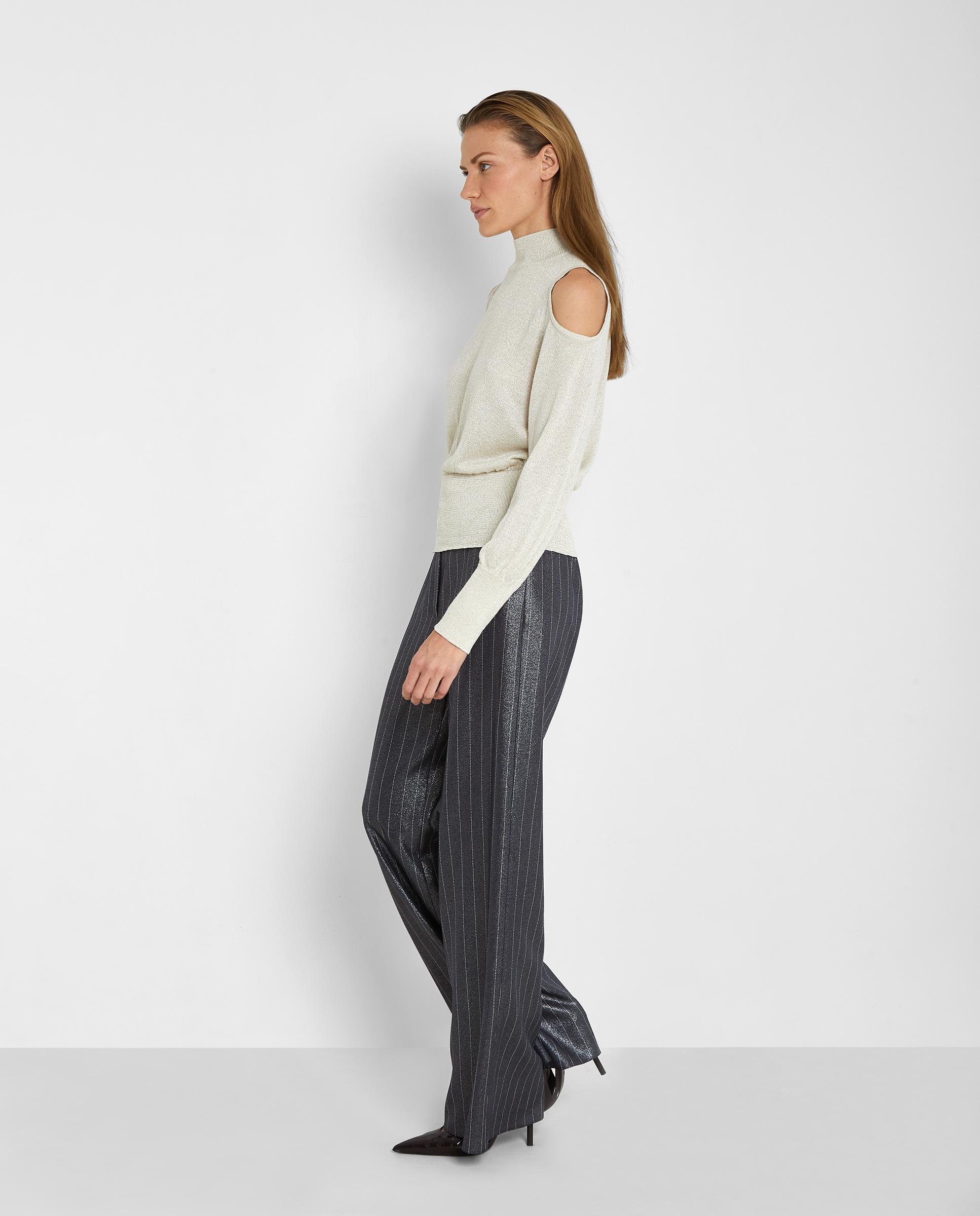 Pantalones anchos de mujer efecto encerado - Trucco - Negro Negro-5