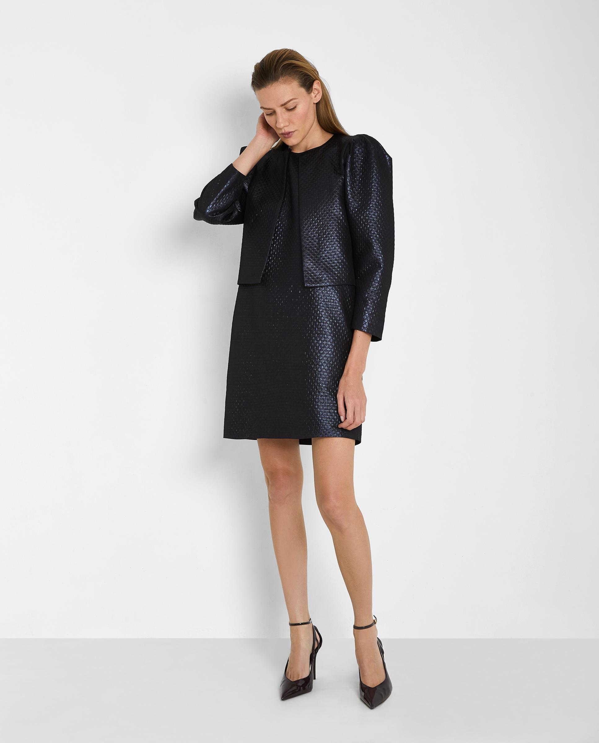 Chaqueta de mujer corta Jacquard - Trucco - Negro Negro-4