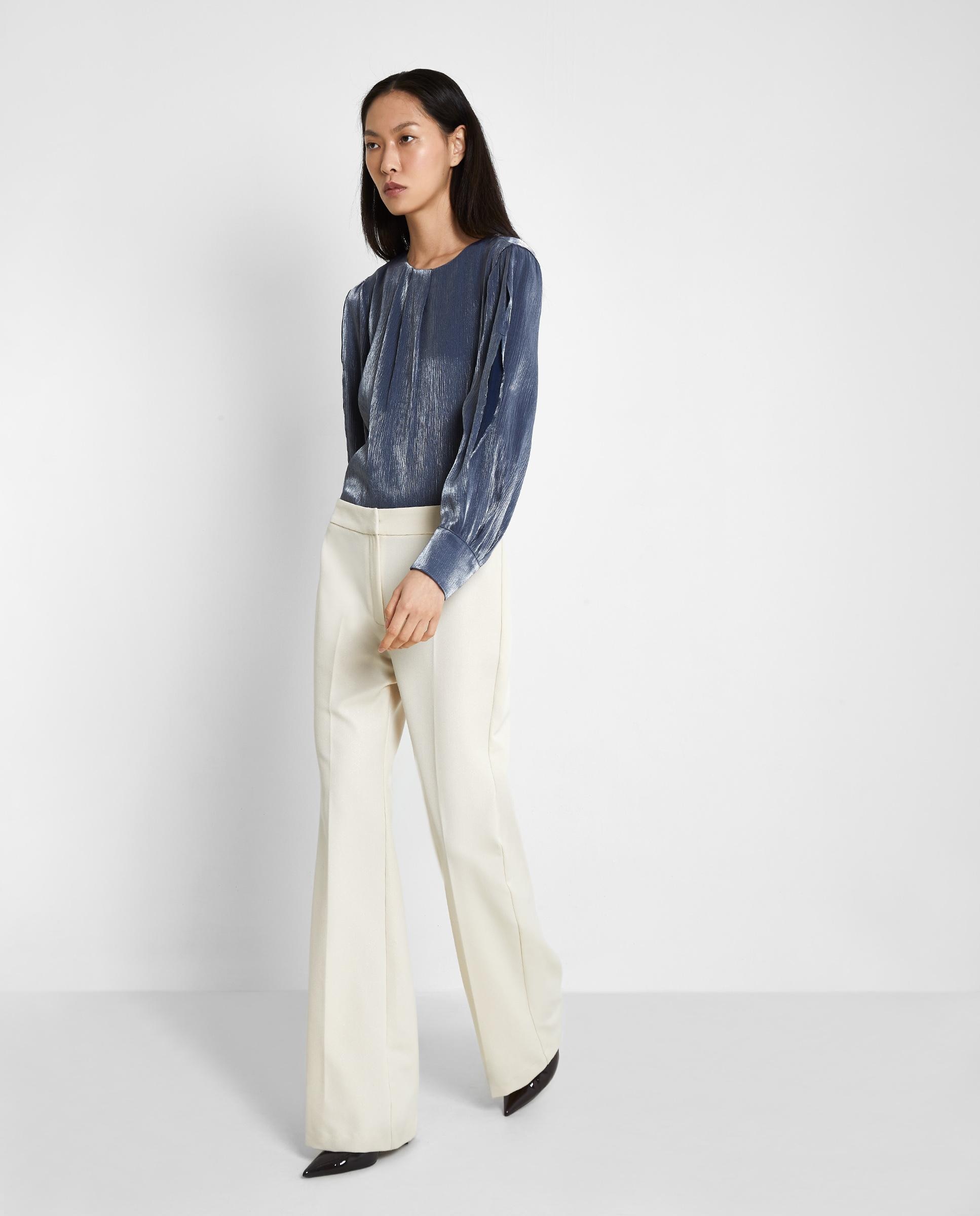 Blusa de mujer fluida con brillos - Trucco - Azul Azul-3