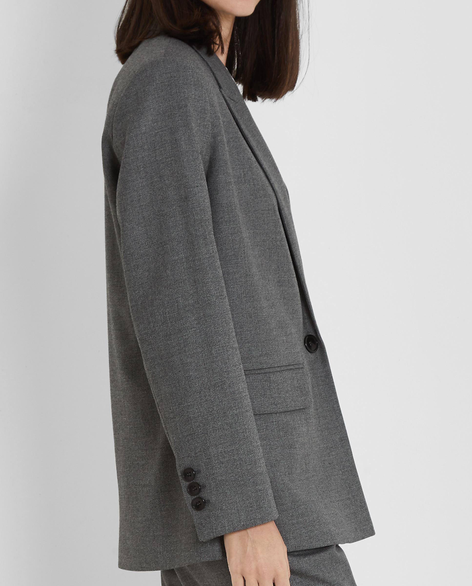 Blazer de mujer jaspeada con cuello solapa - Trucco - Gris Gris-6