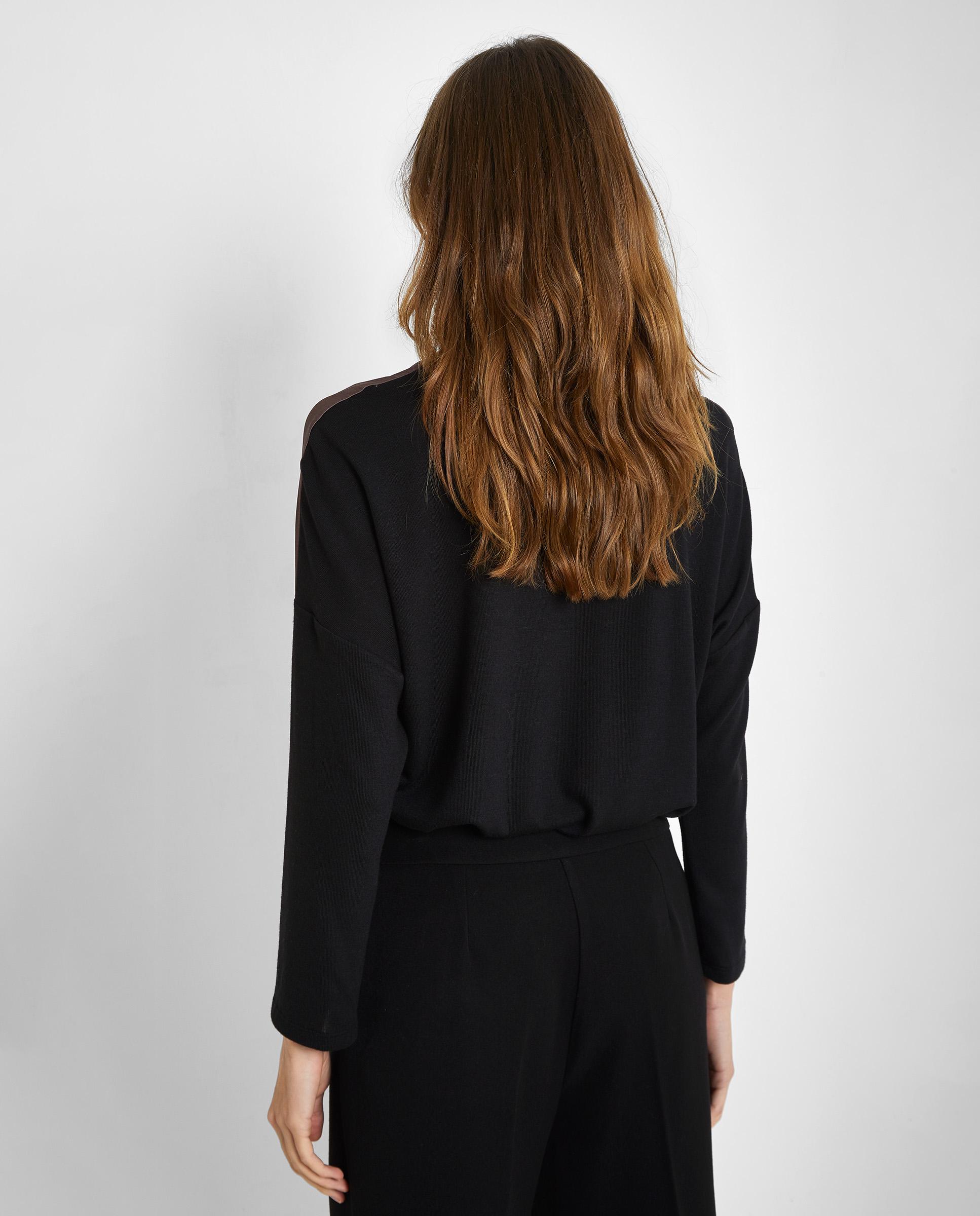 Camiseta de mujer con estampado y cuello redondo - Trucco - Negro Negro-2