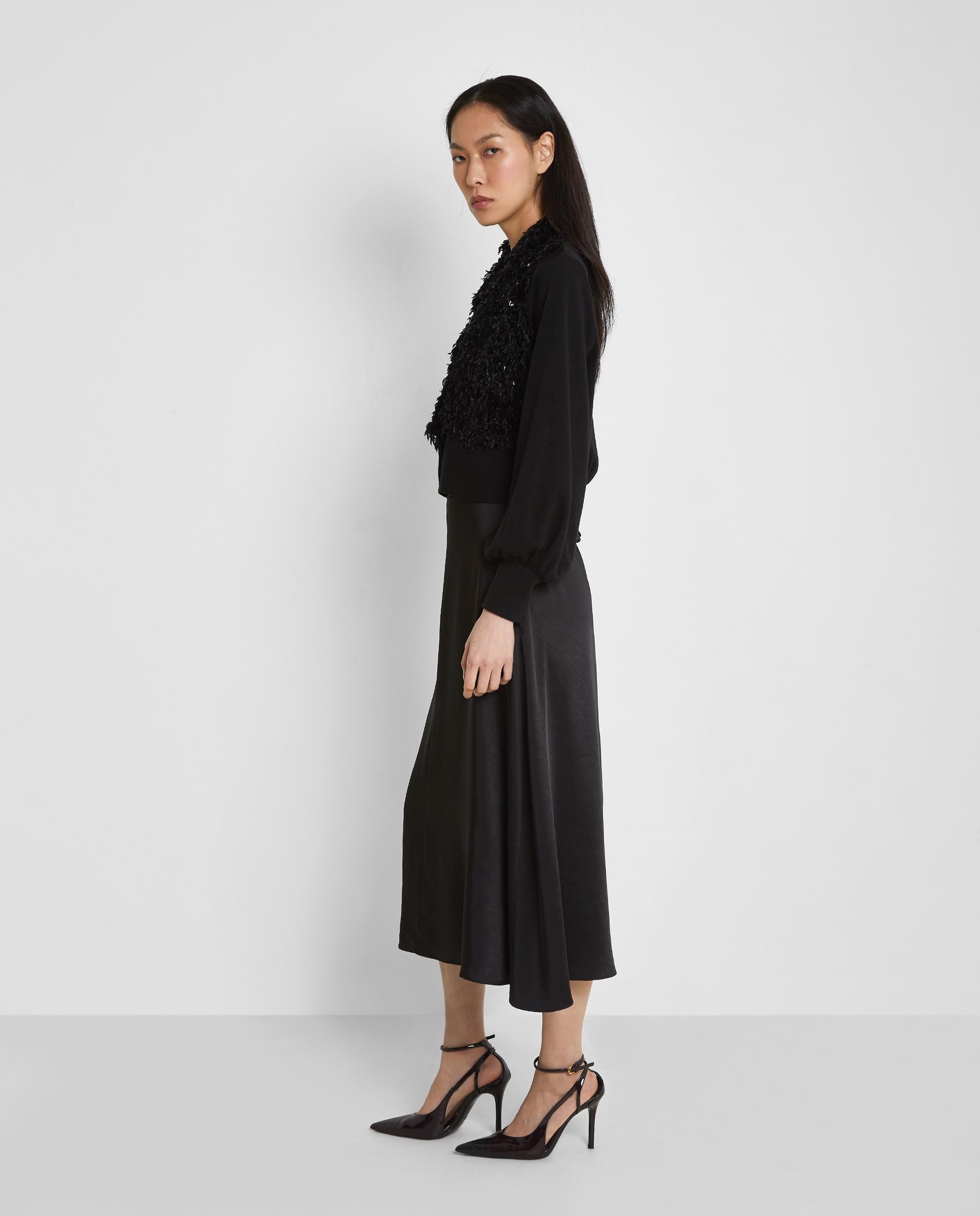 Cahqueta de mujer con detalle de pelo y lentejuelas - Trucco - Negro Negro-4