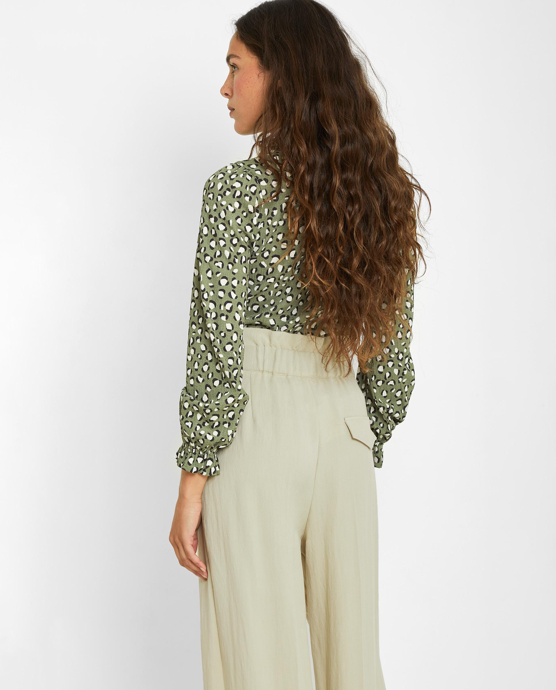 Camiseta de mujer de manga larga y lazo en el cuello - Trucco - Verde Verde-2