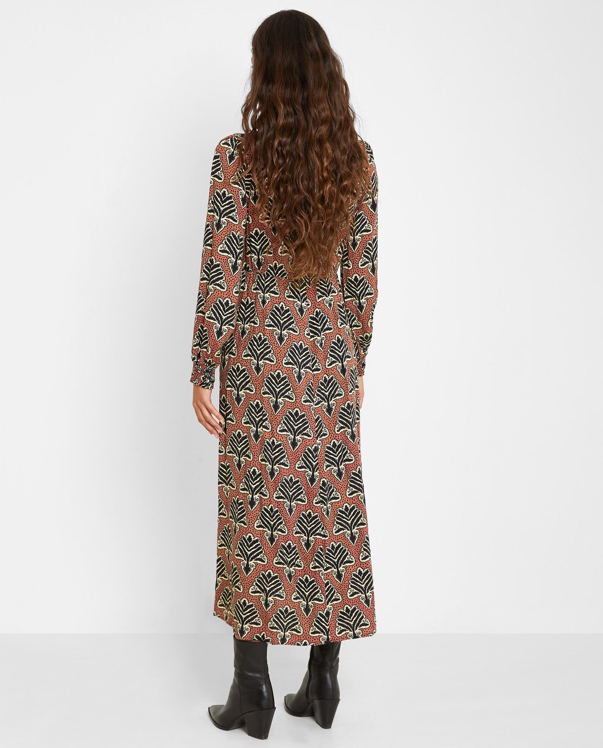 Vestido midi de manga larga con estampado - Trucco - Multicolor Multicolor-2