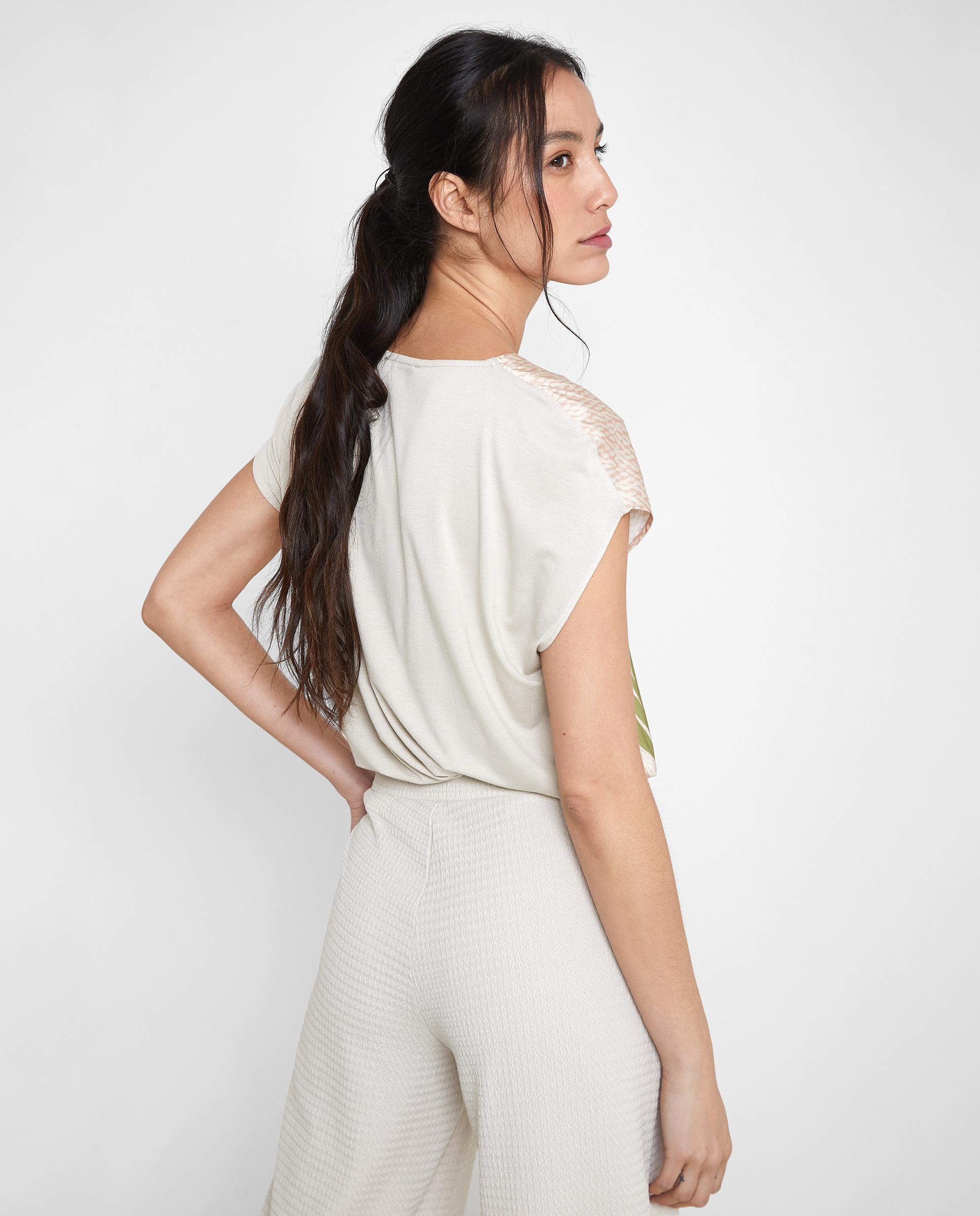 Imagen 2 de Camiseta de mujer de manga corta con estampado - Trucco - Beige Beige