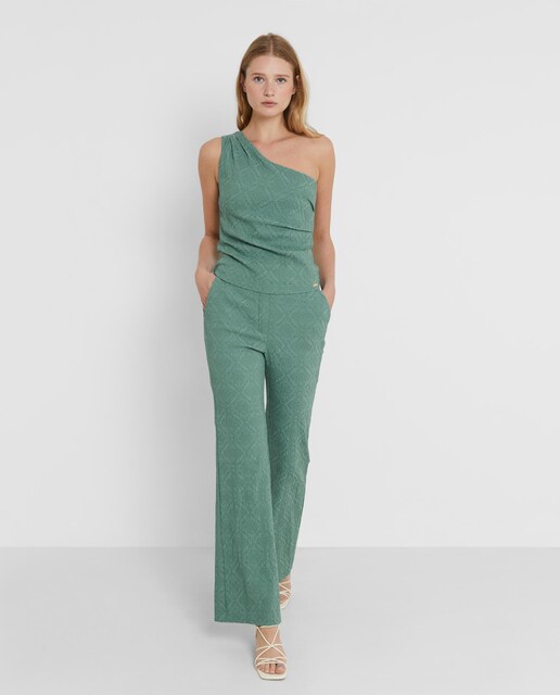 Imagen 0 de Pantalón recto de mujer jacquard con bolsillos laterales