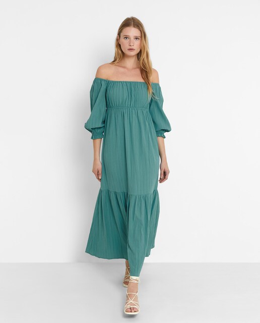 Imagen 0 de Vestido midi con mangas abullonadas