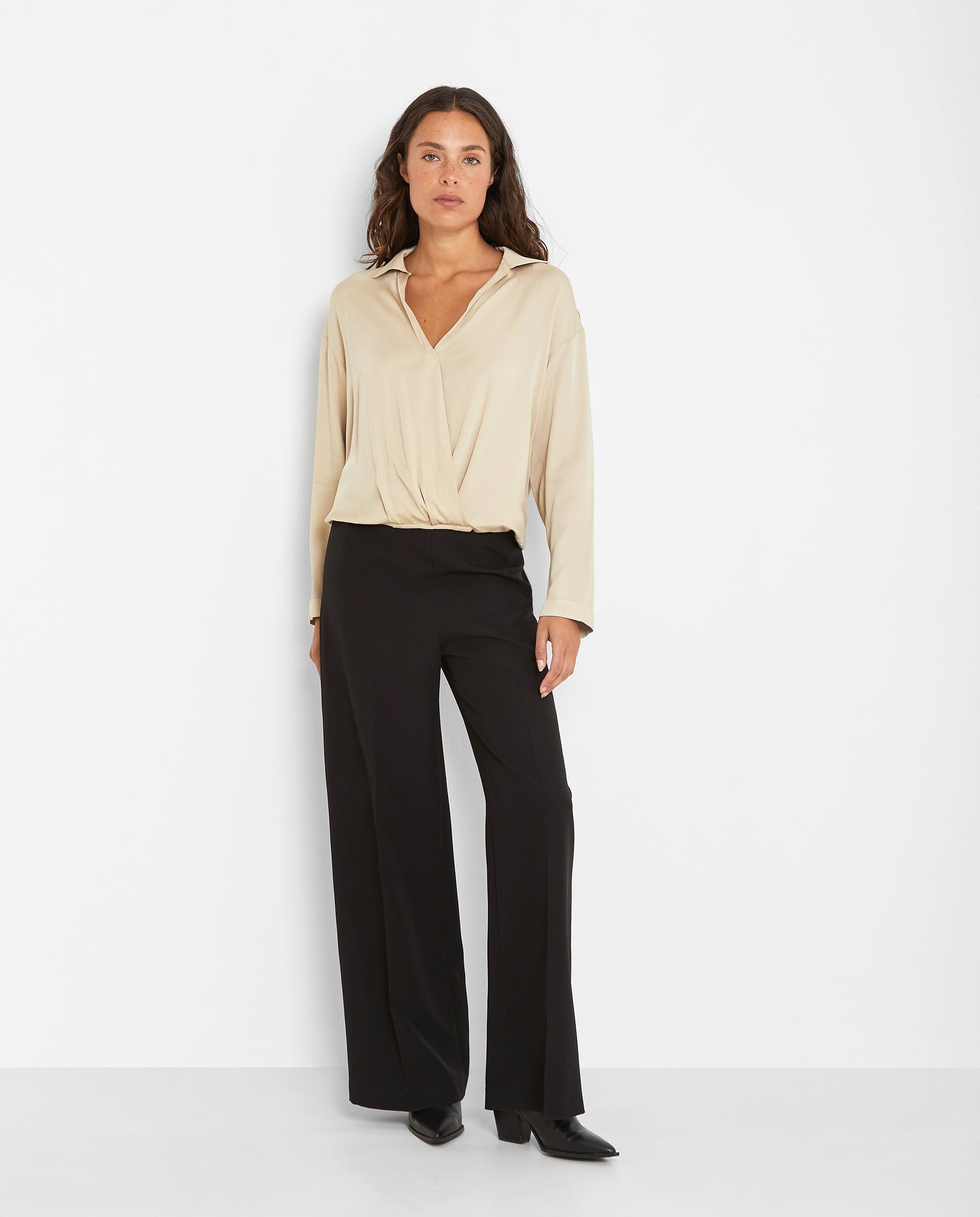 Trucco - Pantalón palazzo de mujer con cintura elástica.